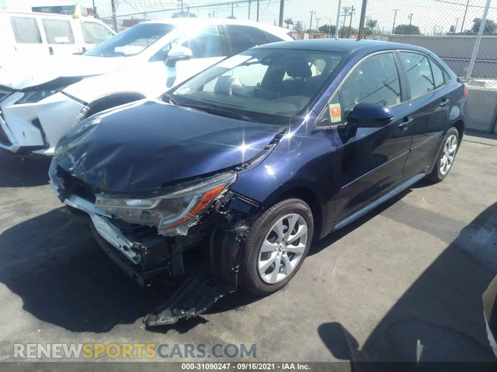 2 Photograph of a damaged car JTDEPRAE5LJ093502 TOYOTA COROLLA 2020
