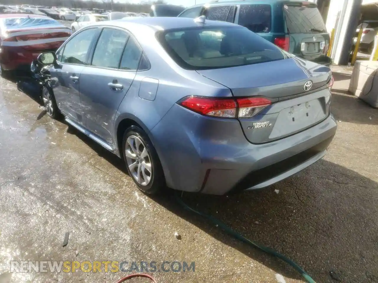3 Photograph of a damaged car JTDEPRAE5LJ099445 TOYOTA COROLLA 2020