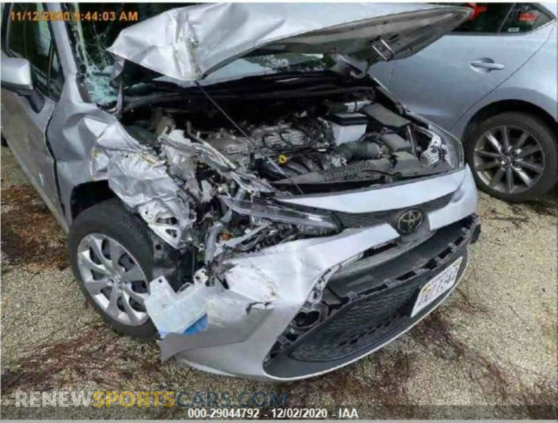 1 Photograph of a damaged car JTDEPRAE6LJ024401 TOYOTA COROLLA 2020