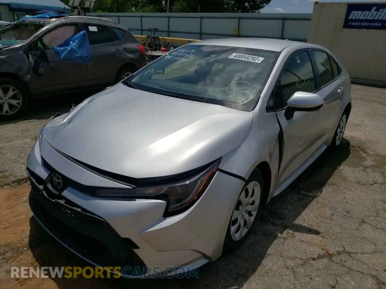 2 Photograph of a damaged car JTDEPRAE6LJ063618 TOYOTA COROLLA 2020