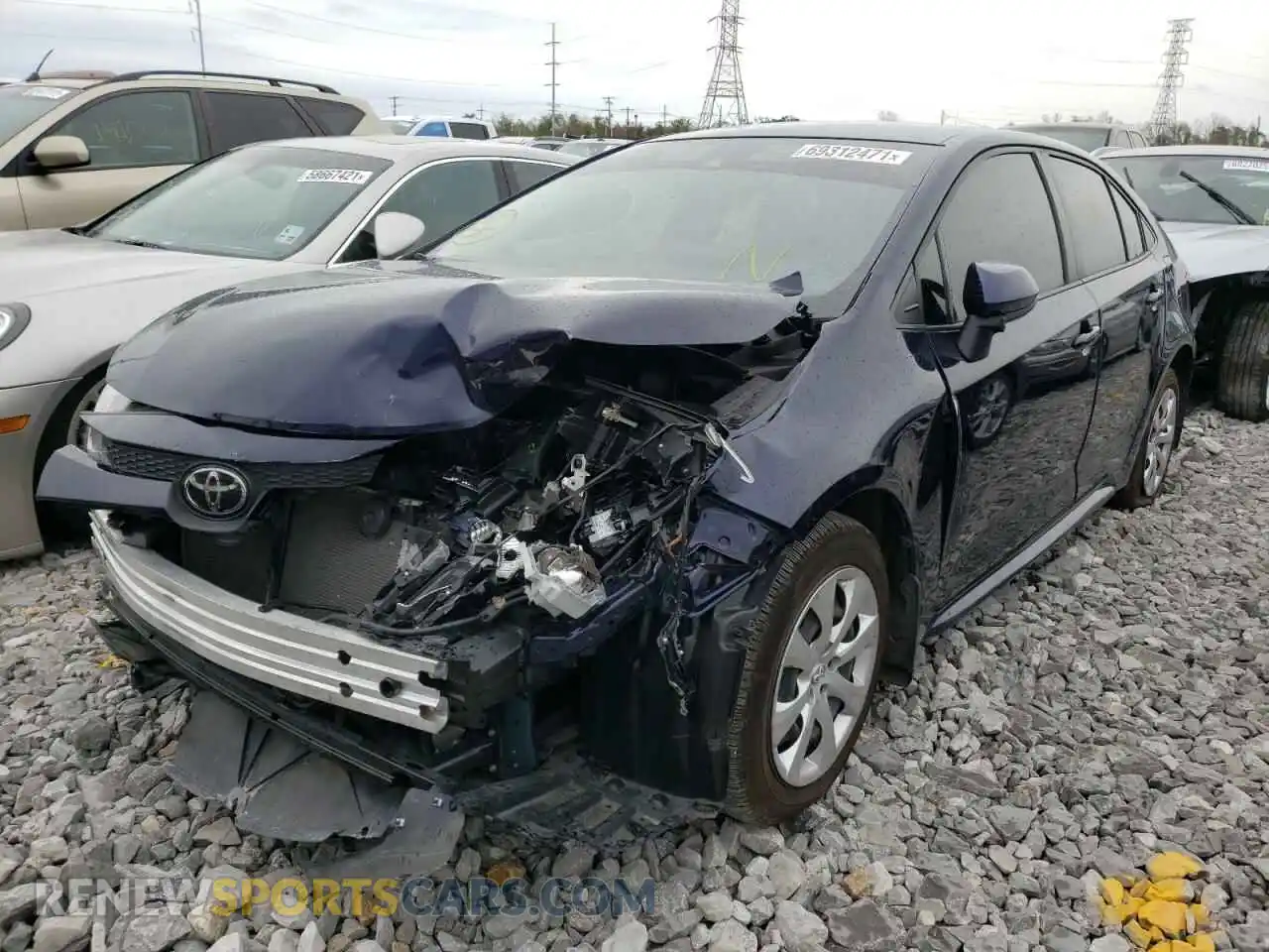 2 Фотография поврежденного автомобиля JTDEPRAE6LJ112722 TOYOTA COROLLA 2020