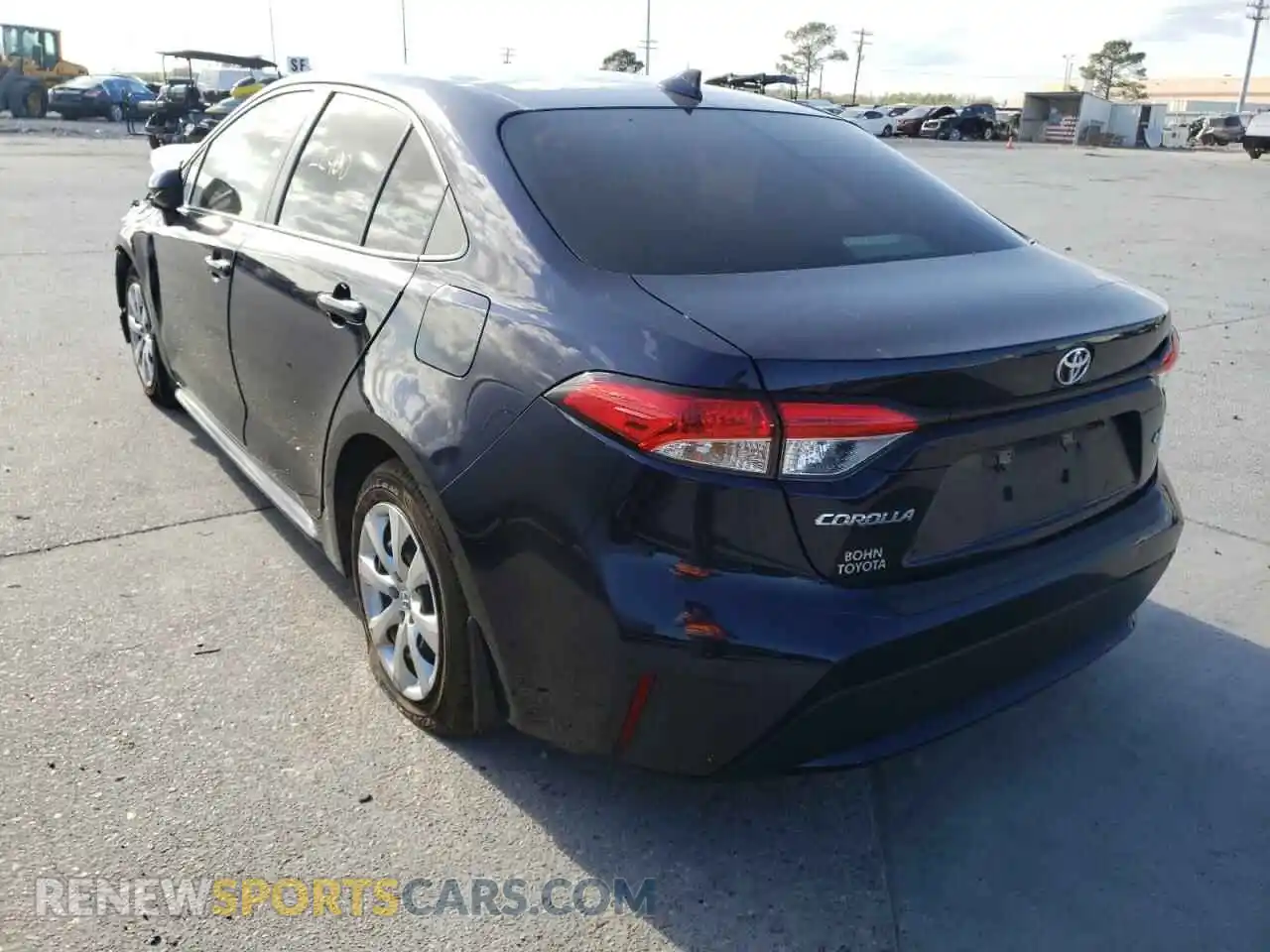 3 Фотография поврежденного автомобиля JTDEPRAE6LJ112722 TOYOTA COROLLA 2020
