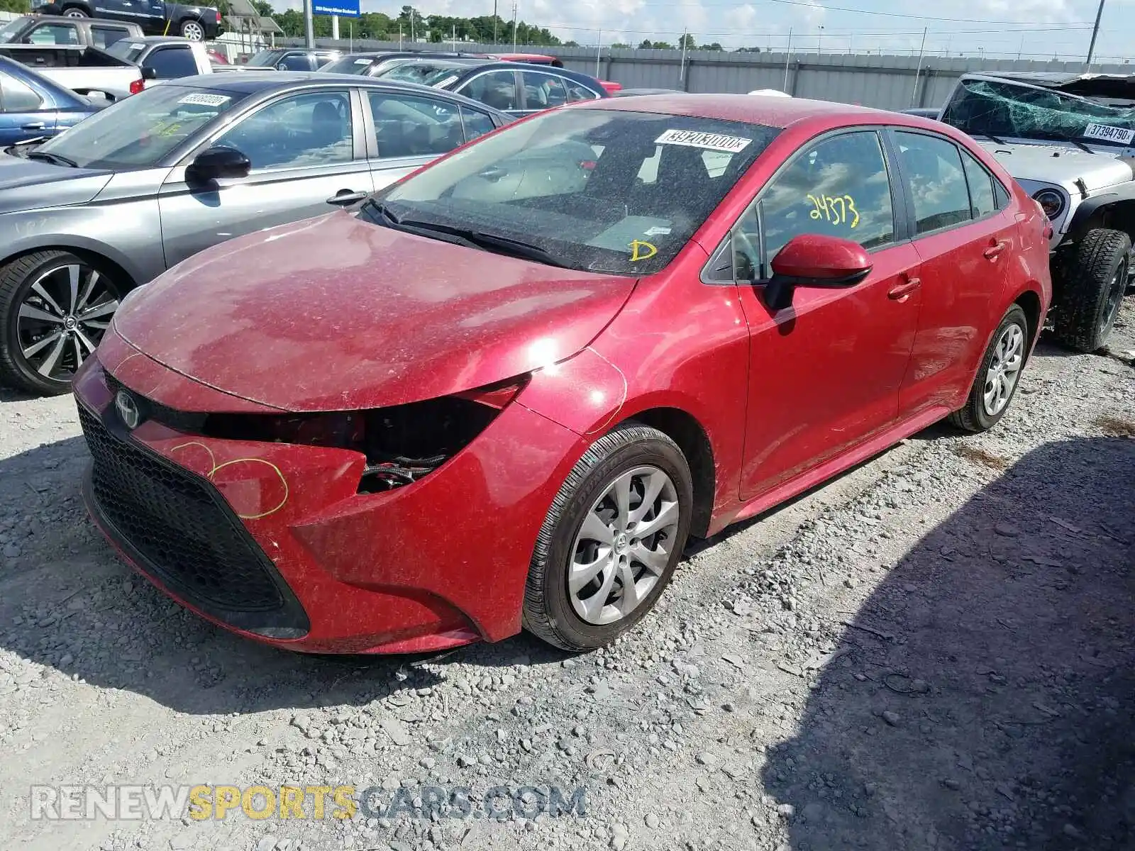 2 Photograph of a damaged car JTDEPRAE7LJ033625 TOYOTA COROLLA 2020