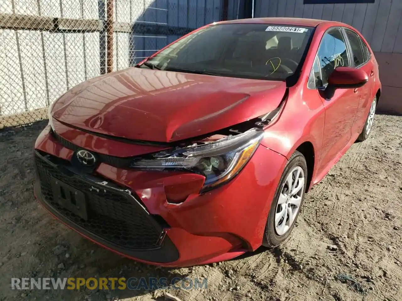 2 Photograph of a damaged car JTDEPRAE7LJ052594 TOYOTA COROLLA 2020