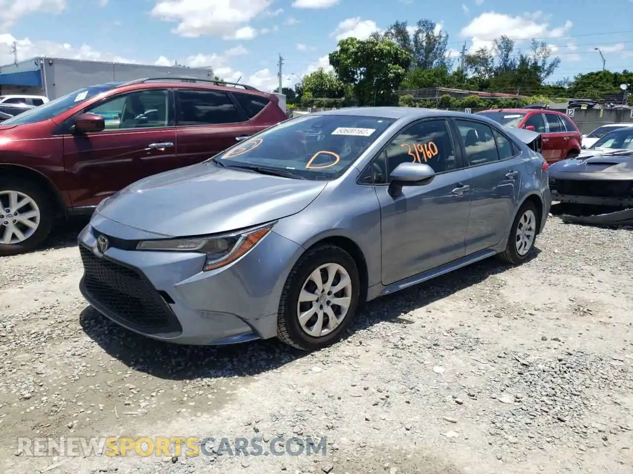 2 Photograph of a damaged car JTDEPRAE7LJ062686 TOYOTA COROLLA 2020