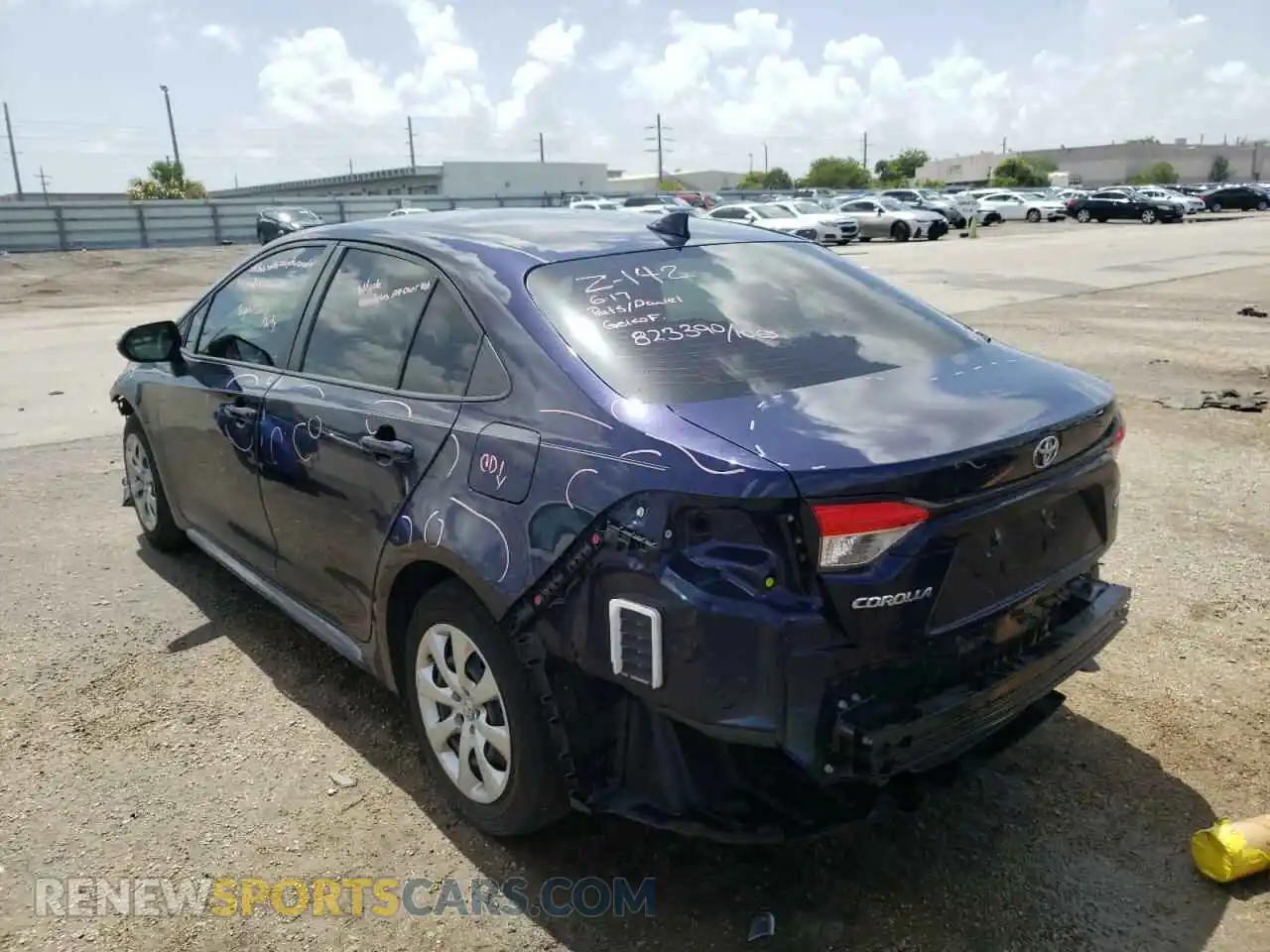 3 Photograph of a damaged car JTDEPRAE7LJ076393 TOYOTA COROLLA 2020