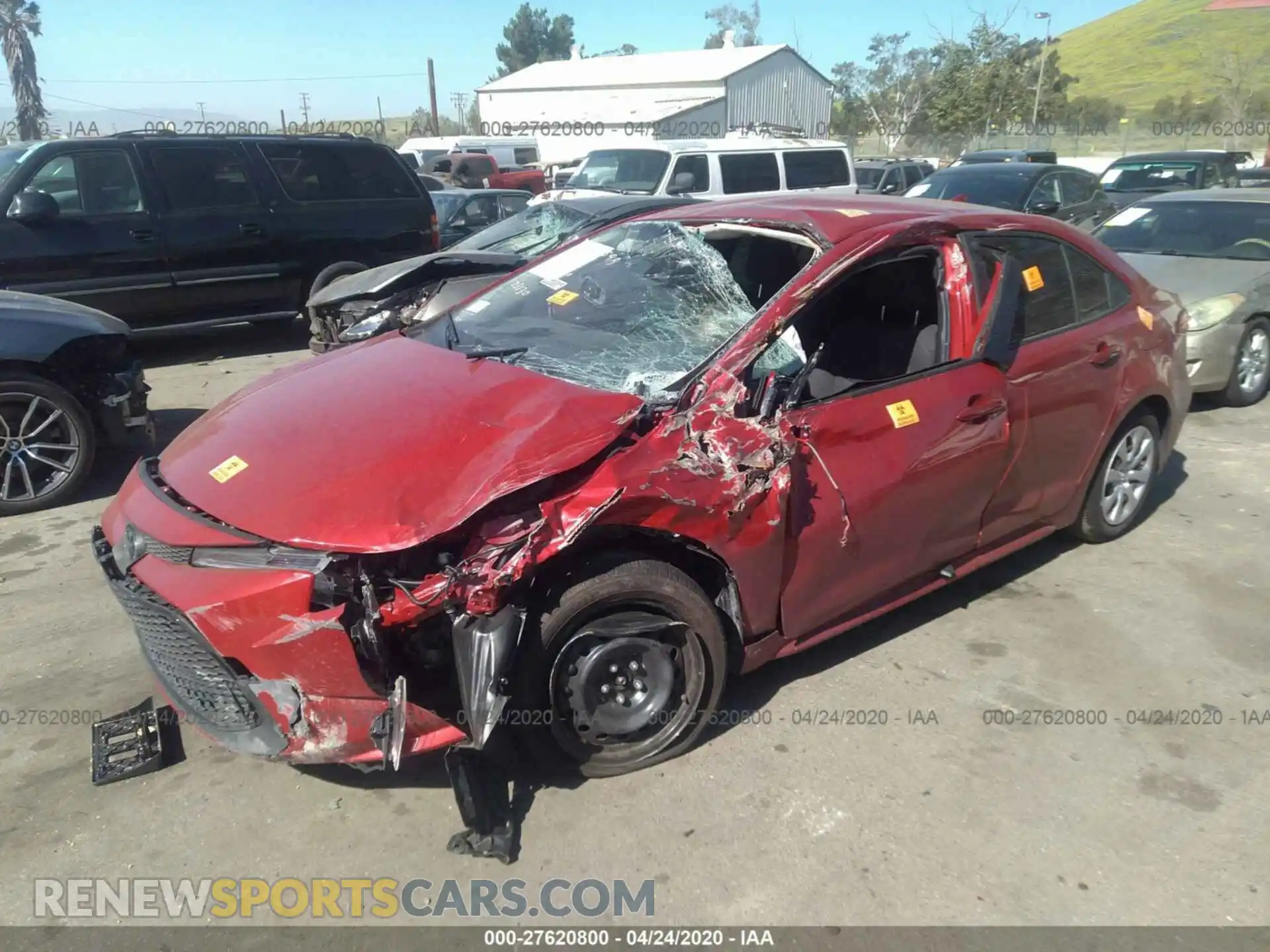 2 Photograph of a damaged car JTDEPRAE7LJ091475 TOYOTA COROLLA 2020