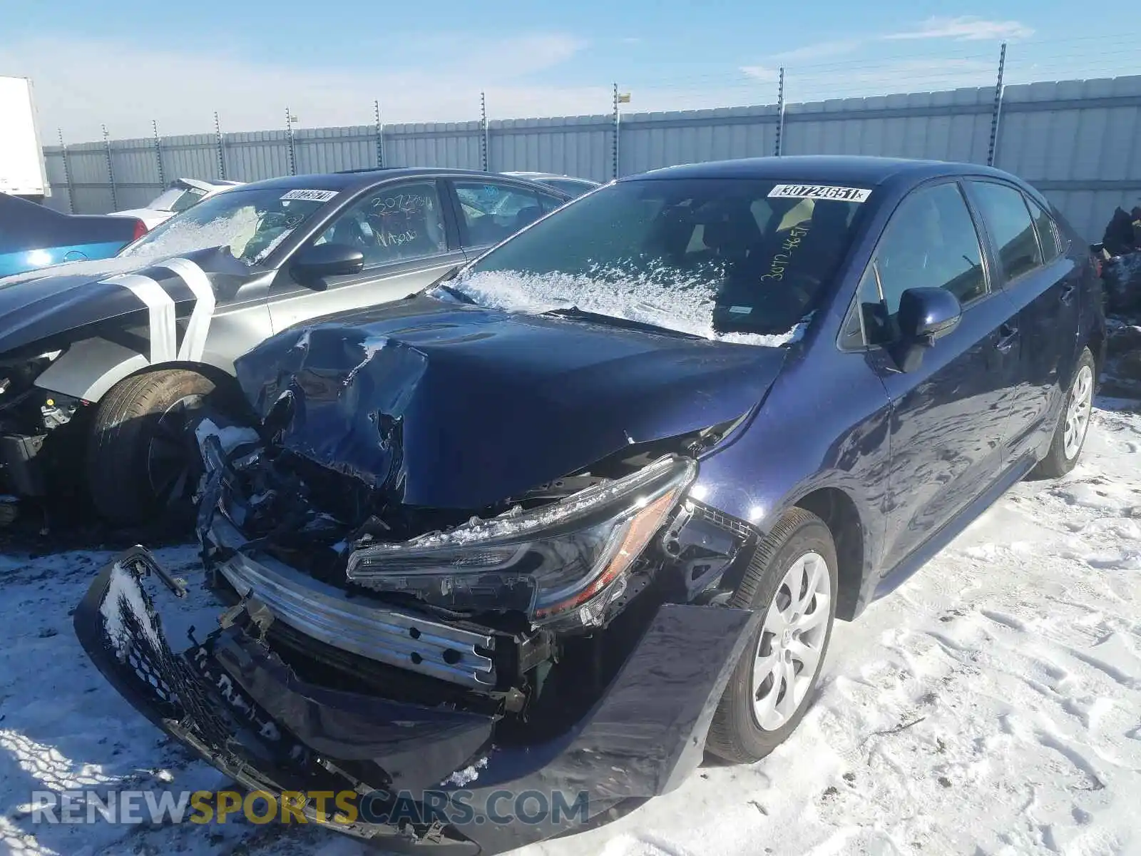 2 Photograph of a damaged car JTDEPRAE8LJ044990 TOYOTA COROLLA 2020