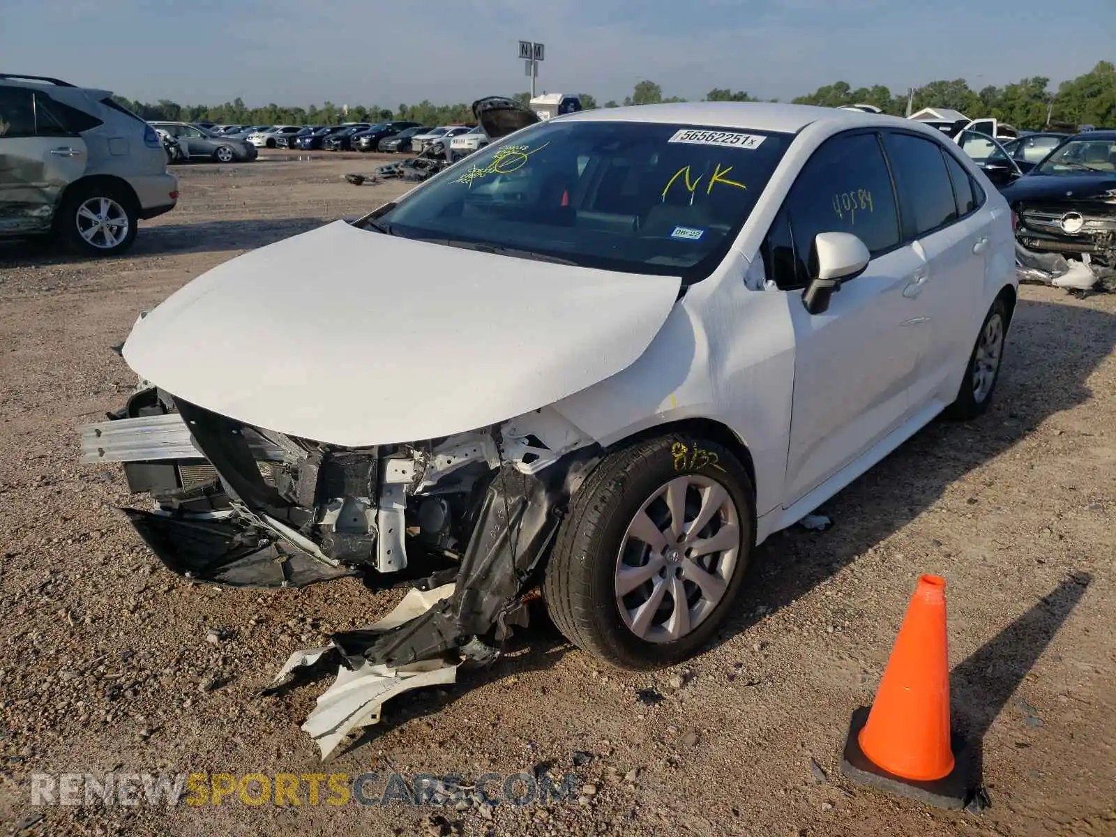 2 fotografías del automóvil dañado JTDEPRAE8LJ045914 TOYOTA COROLLA 2020