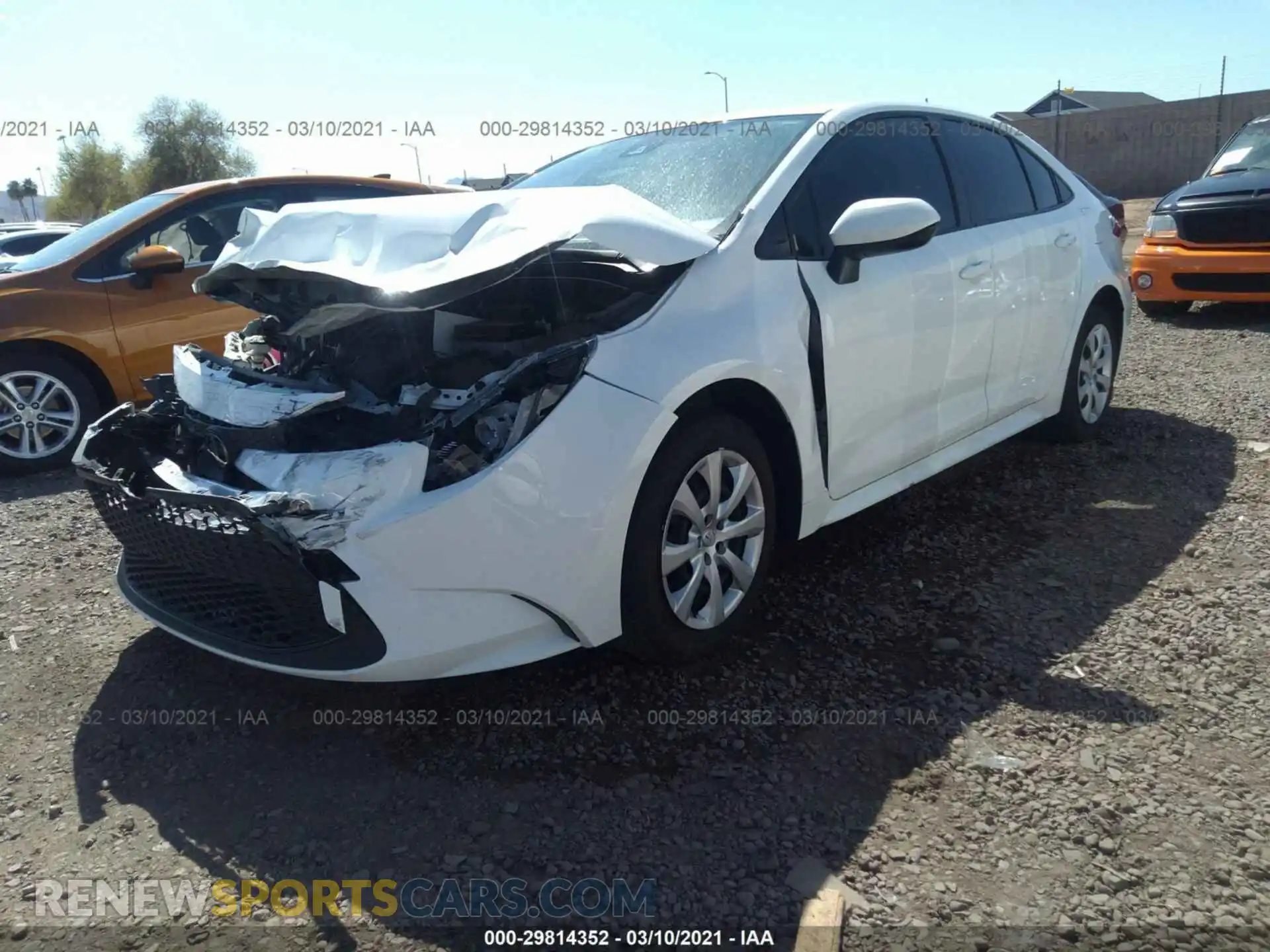 2 Photograph of a damaged car JTDEPRAE8LJ072899 TOYOTA COROLLA 2020