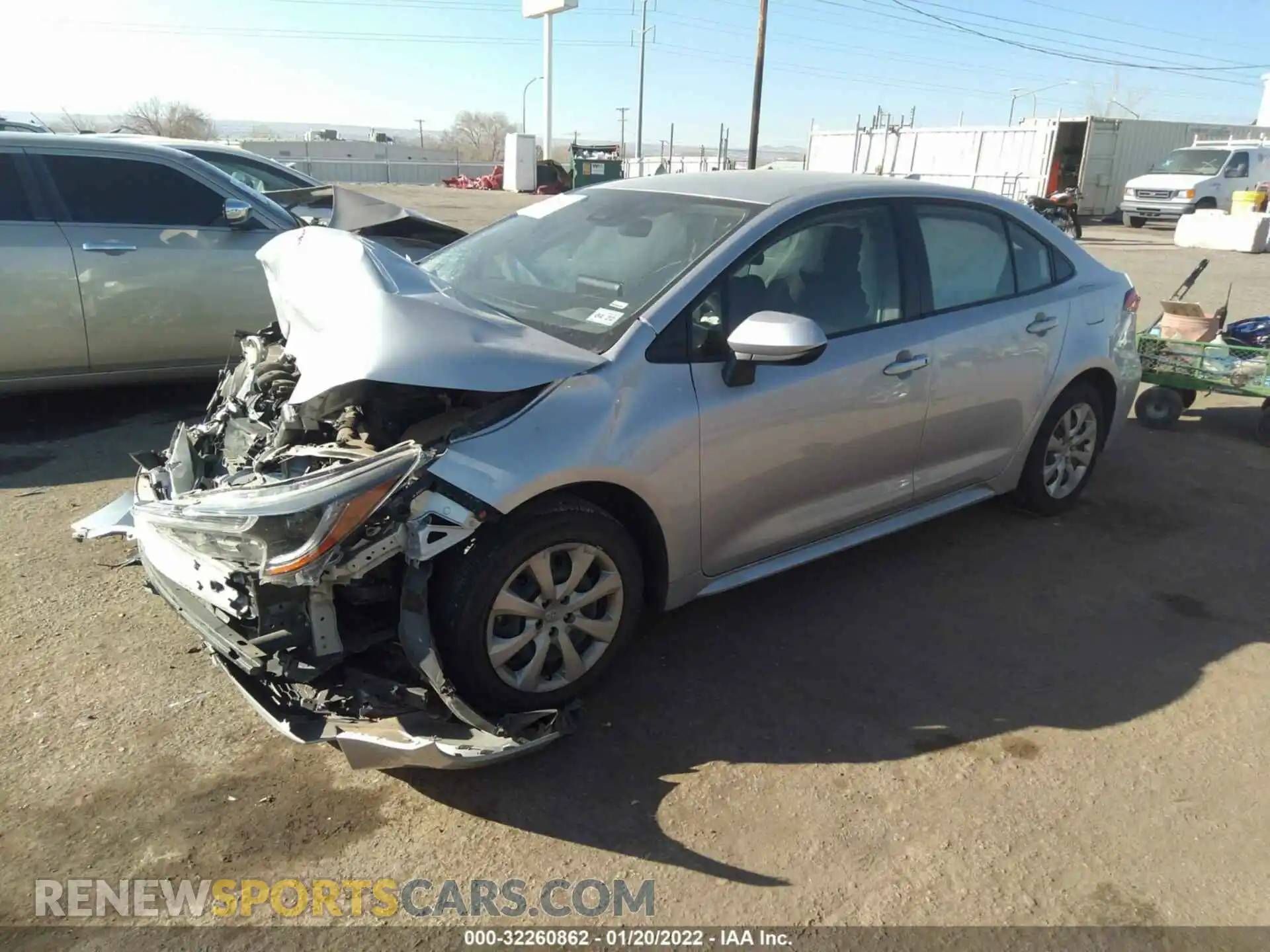 2 Photograph of a damaged car JTDEPRAE8LJ095857 TOYOTA COROLLA 2020