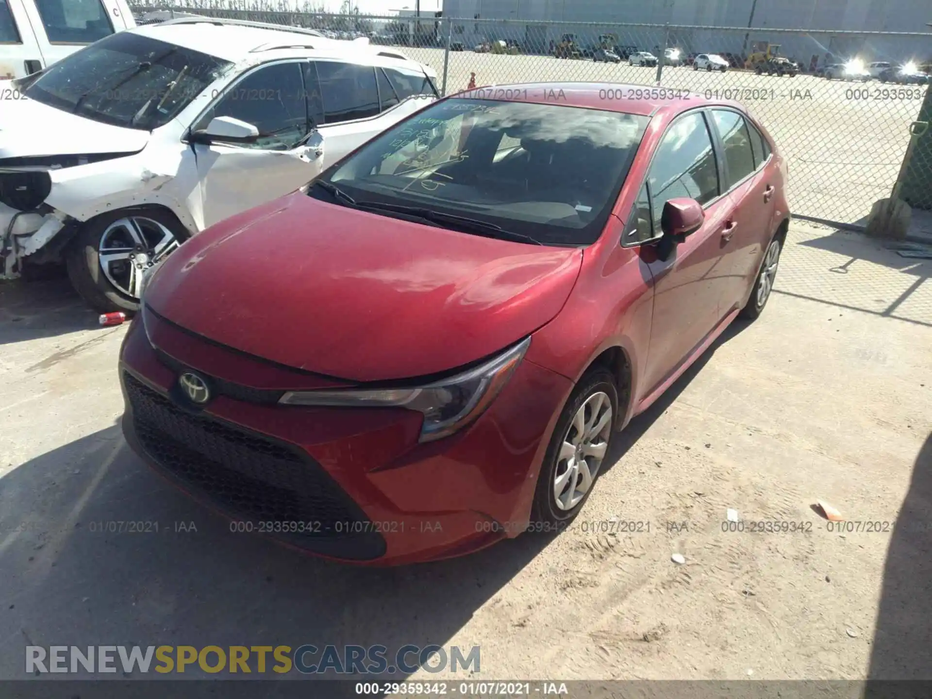2 Photograph of a damaged car JTDEPRAE8LJ096801 TOYOTA COROLLA 2020