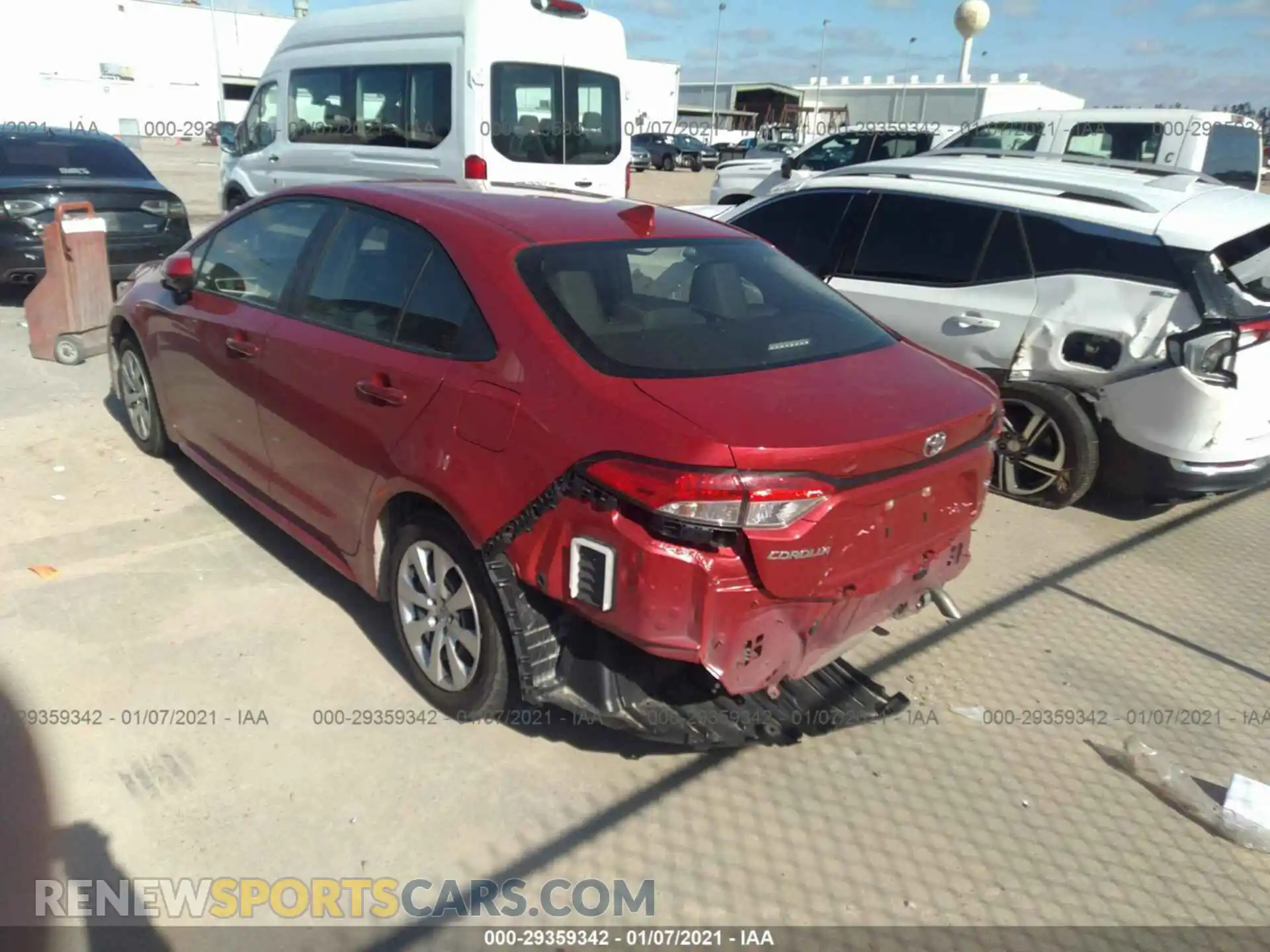 3 Photograph of a damaged car JTDEPRAE8LJ096801 TOYOTA COROLLA 2020
