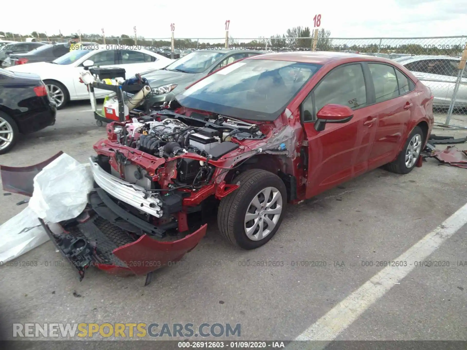 2 Photograph of a damaged car JTDEPRAEXLJ003373 TOYOTA COROLLA 2020
