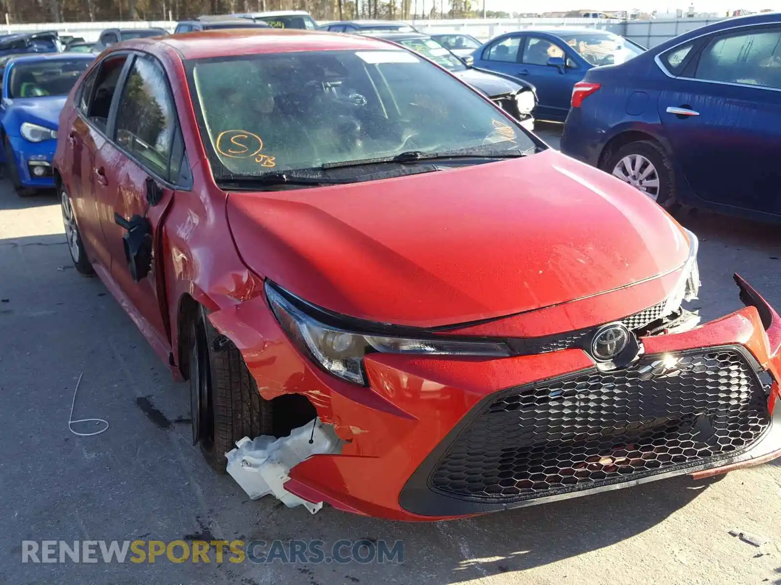 1 Photograph of a damaged car JTDEPRAEXLJ007813 TOYOTA COROLLA 2020