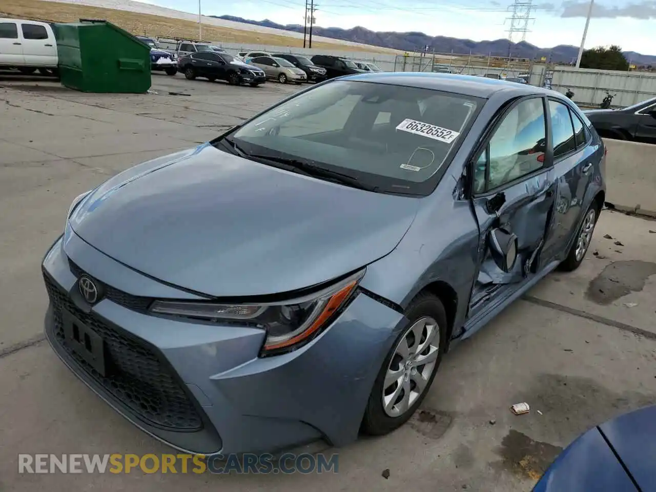2 fotografías del automóvil dañado JTDEPRAEXLJ020982 TOYOTA COROLLA 2020
