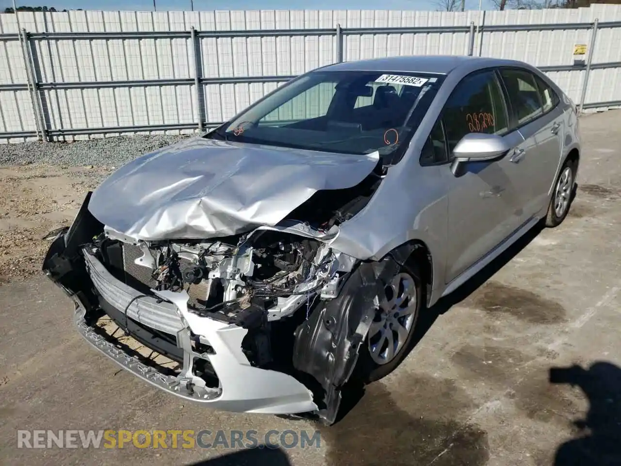 2 Photograph of a damaged car JTDEPRAEXLJ113792 TOYOTA COROLLA 2020