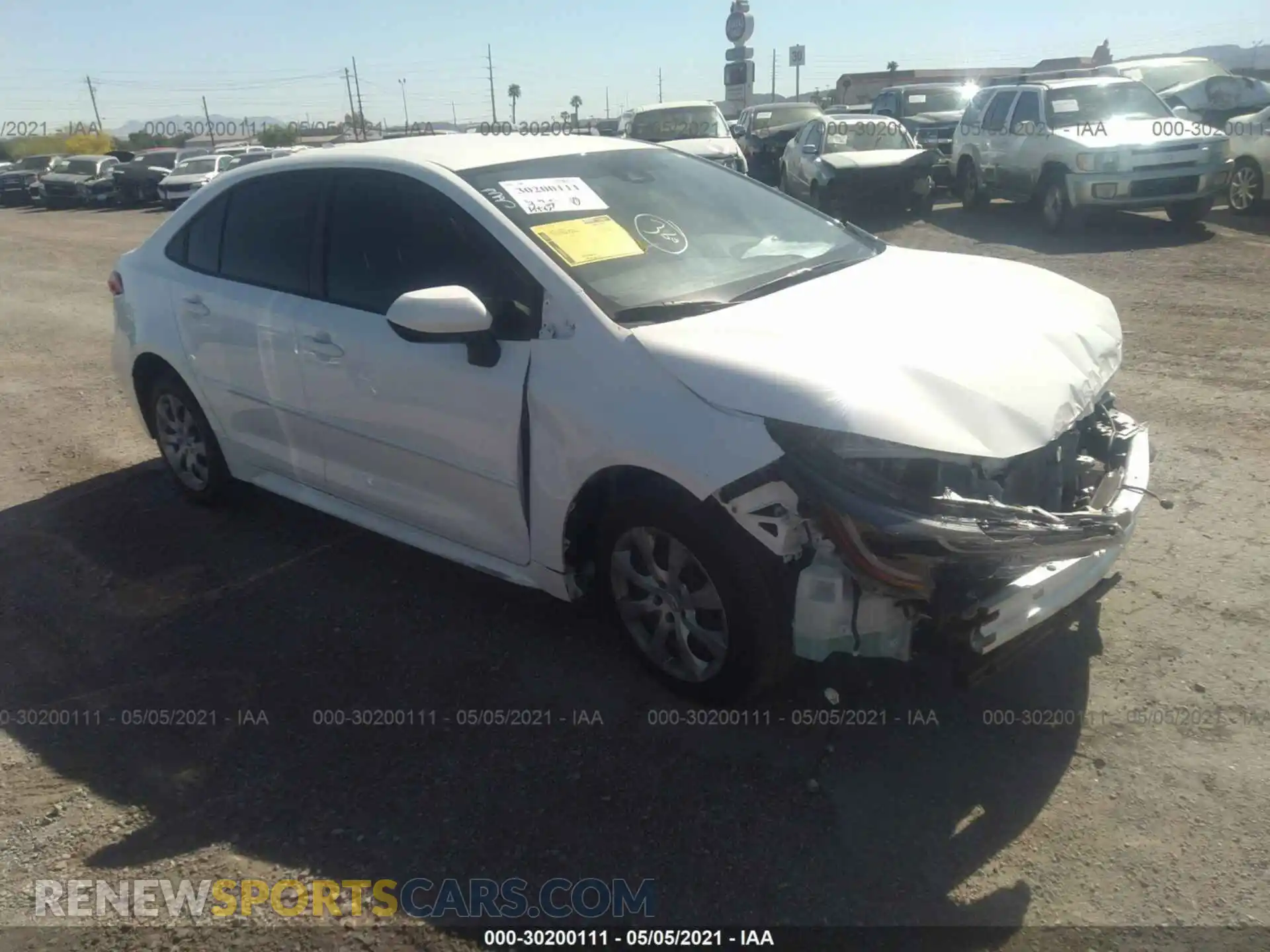 1 Photograph of a damaged car JTDEPRAEXLJ115560 TOYOTA COROLLA 2020