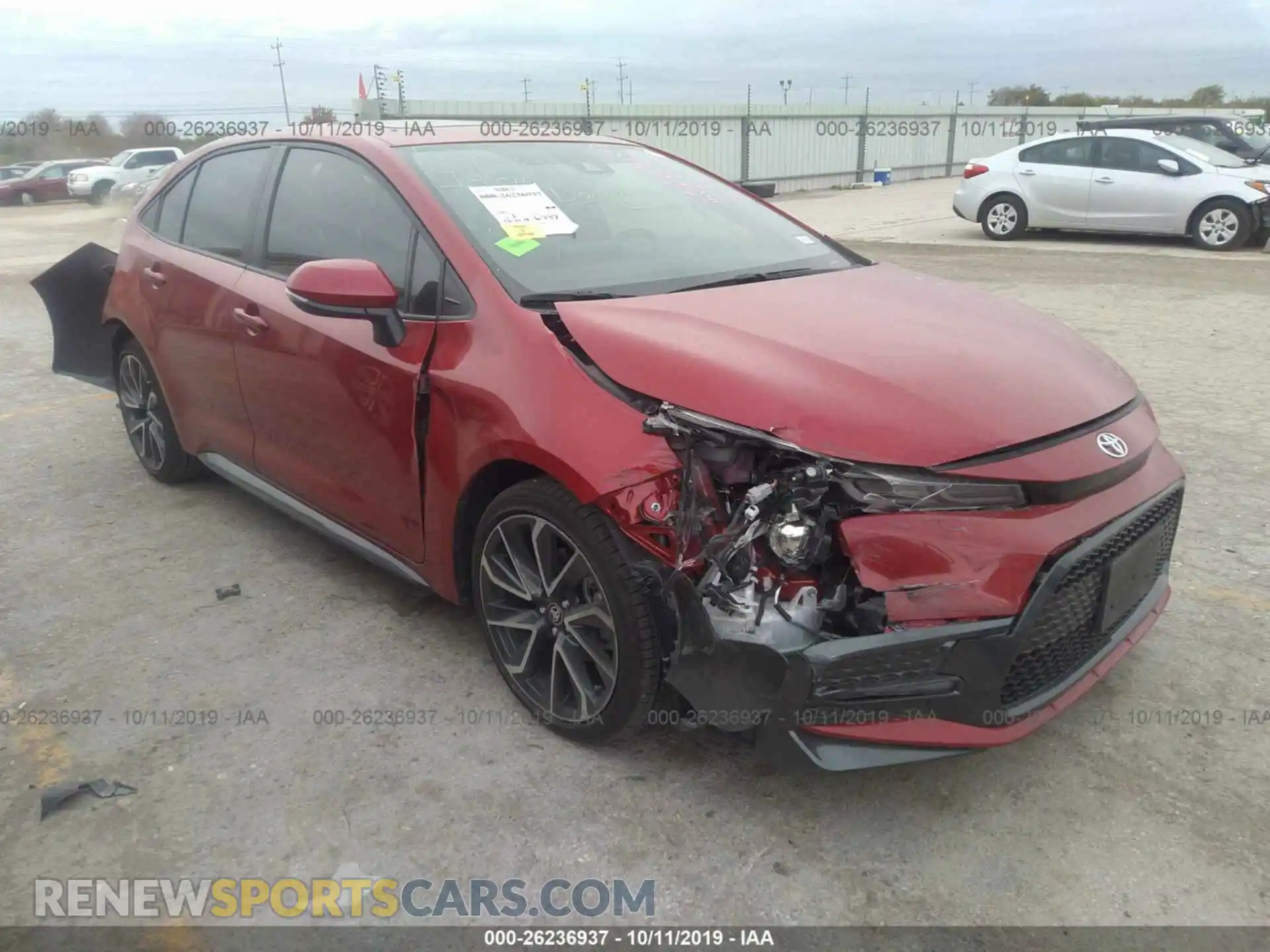 1 Photograph of a damaged car JTDP4RCE1LJ006192 TOYOTA COROLLA 2020