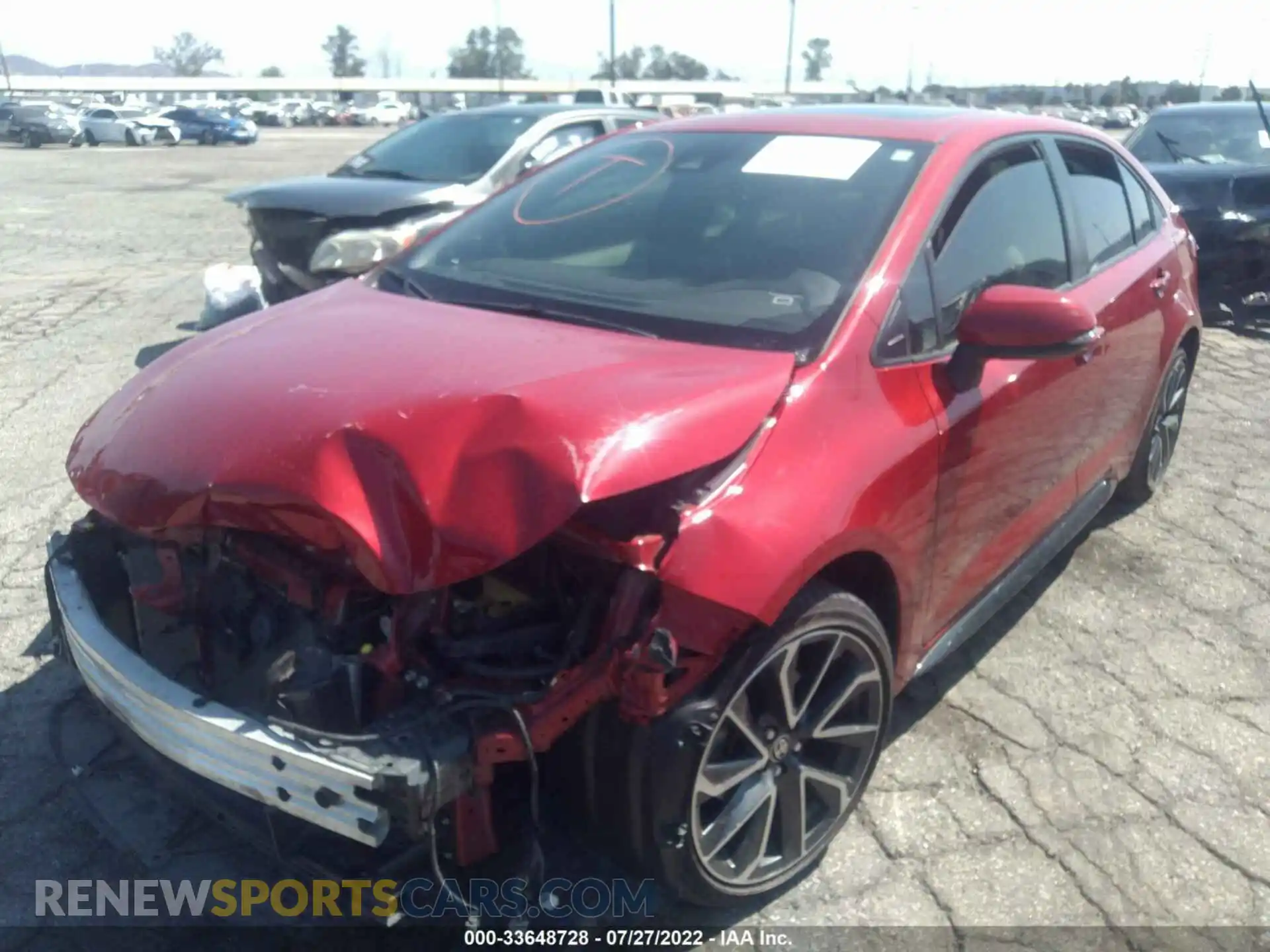 2 fotografías del automóvil dañado JTDP4RCE6LJ026289 TOYOTA COROLLA 2020