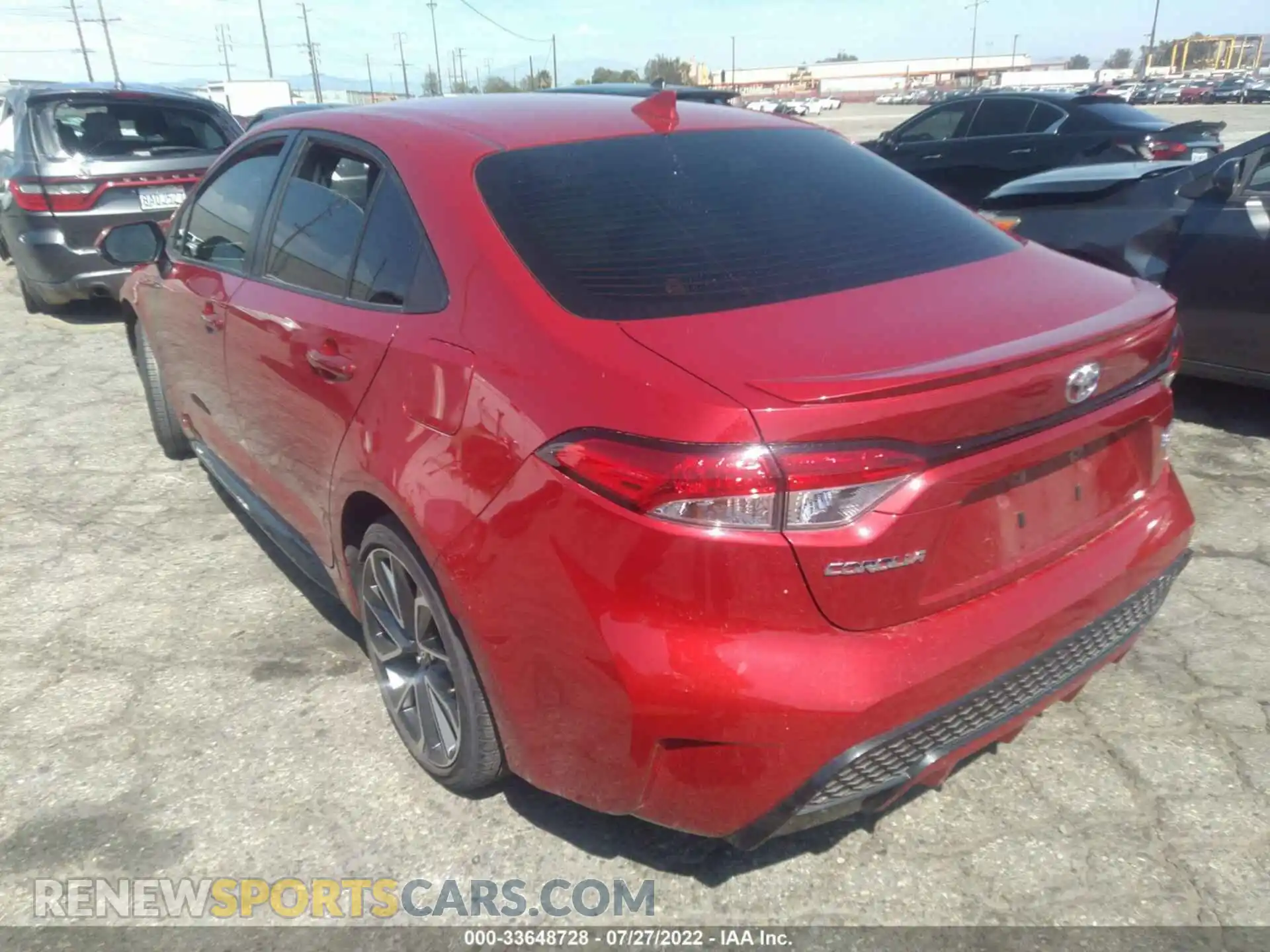 3 fotografías del automóvil dañado JTDP4RCE6LJ026289 TOYOTA COROLLA 2020