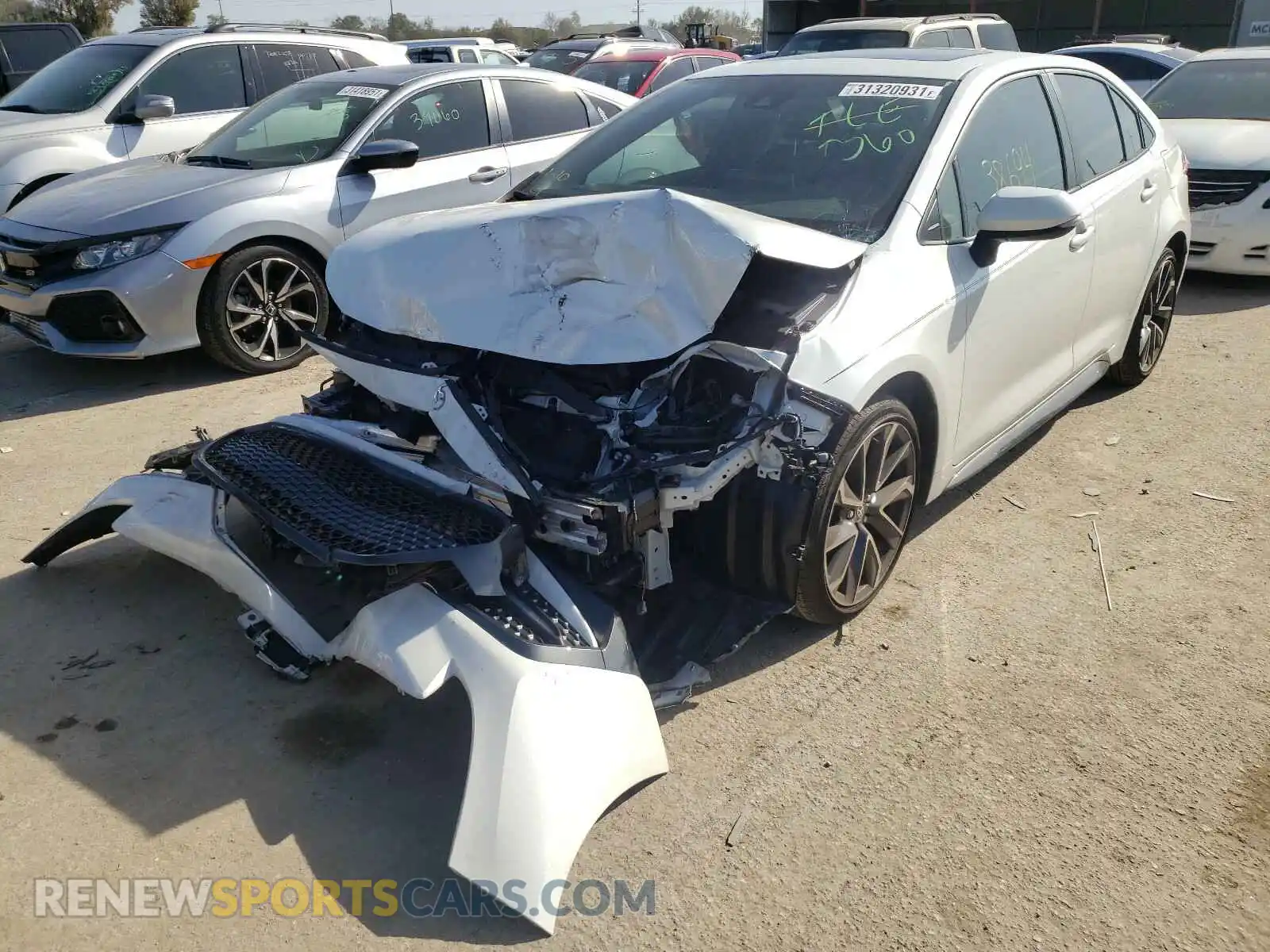 2 Photograph of a damaged car JTDP4RCE8LJ020073 TOYOTA COROLLA 2020