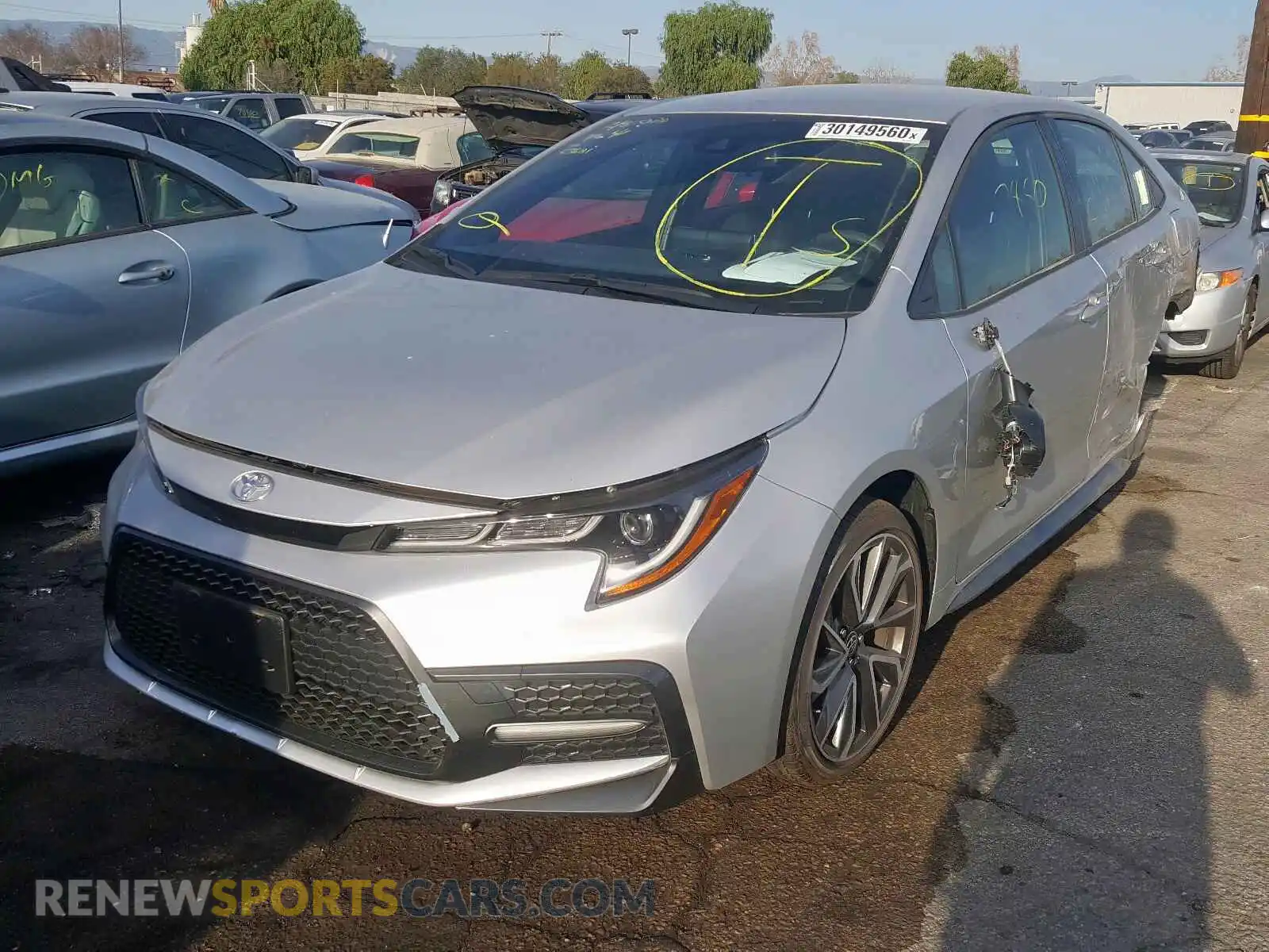 2 Photograph of a damaged car JTDS4RCE5LJ021482 TOYOTA COROLLA 2020
