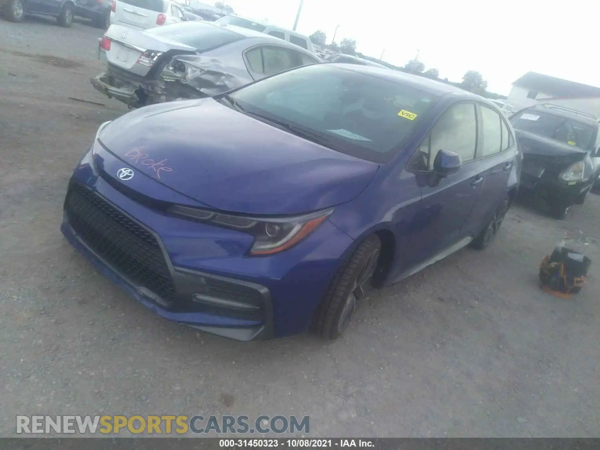 2 fotografías del automóvil dañado JTDS4RCE6LJ009180 TOYOTA COROLLA 2020