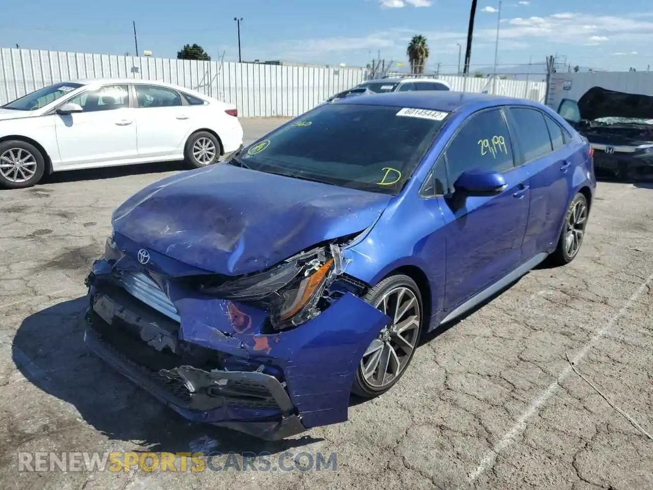 2 Photograph of a damaged car JTDS4RCE8LJ048837 TOYOTA COROLLA 2020