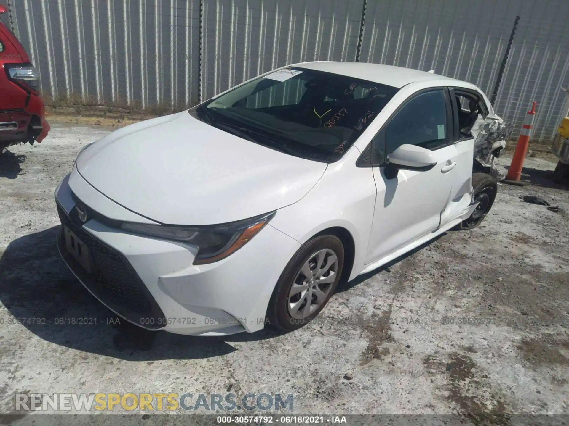 2 Photograph of a damaged car 5YFEPMAE1MP166526 TOYOTA COROLLA 2021
