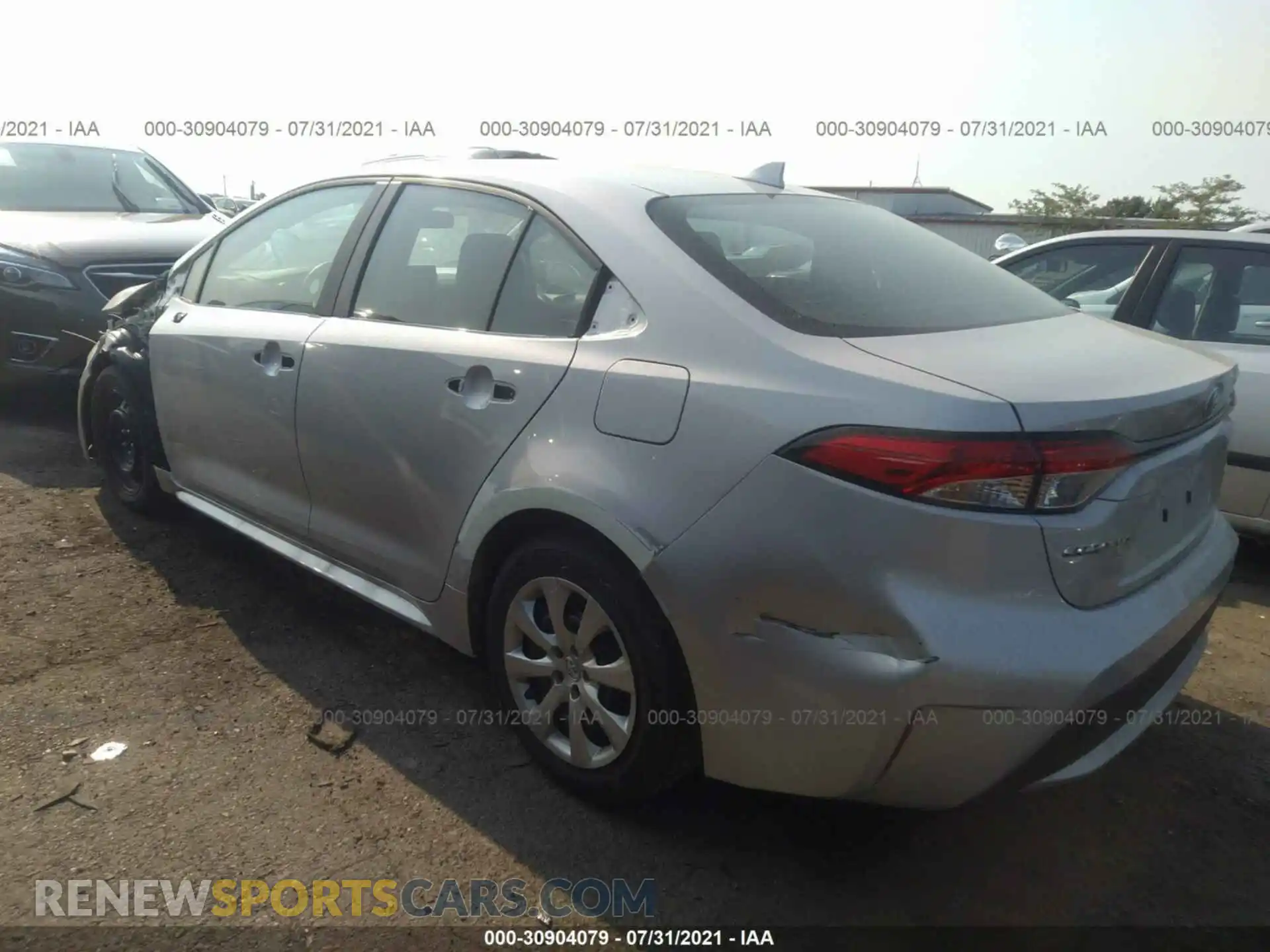 3 fotografías del automóvil dañado 5YFEPMAE1MP204854 TOYOTA COROLLA 2021