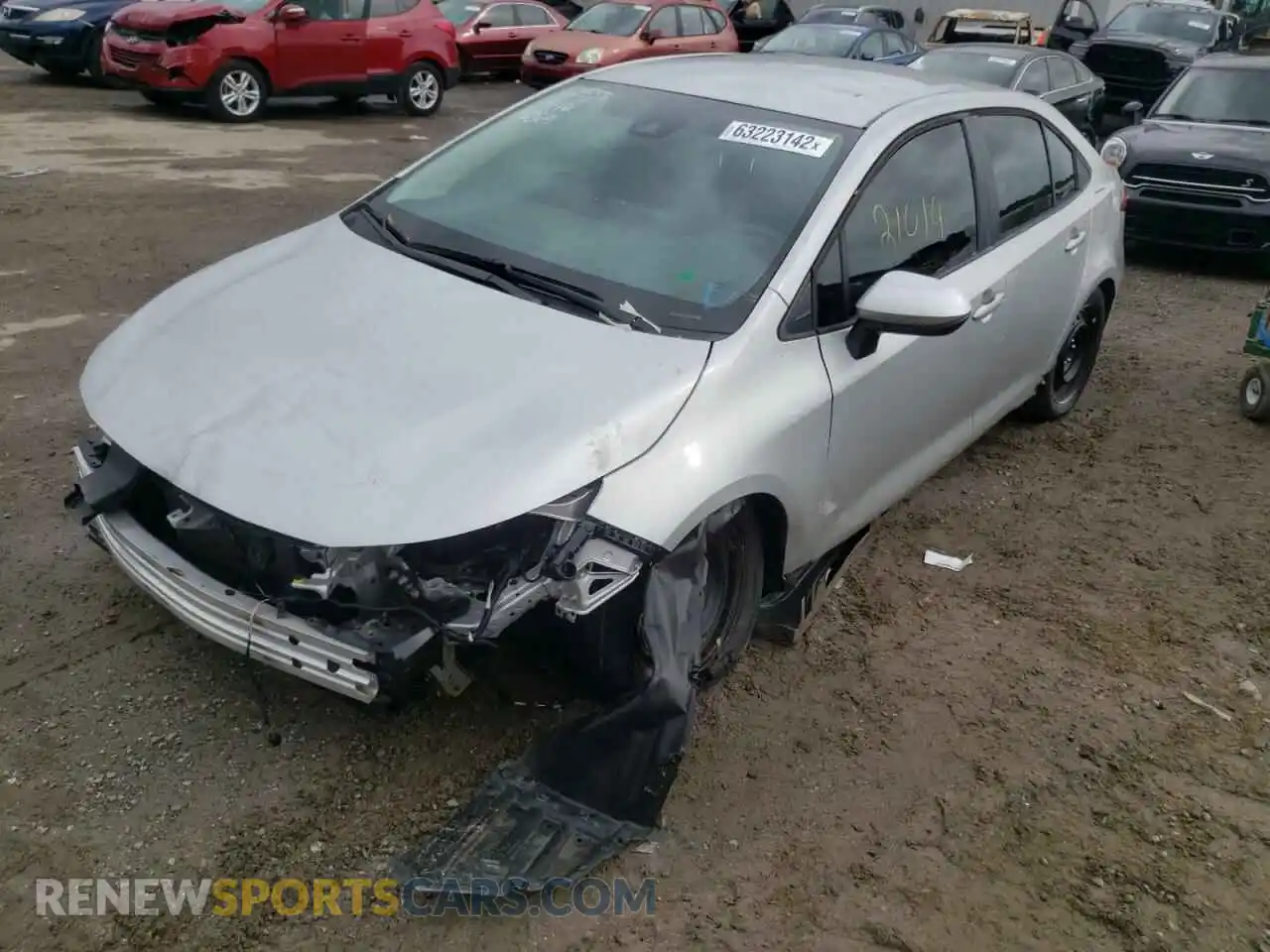 2 fotografías del automóvil dañado 5YFEPMAE2MP228869 TOYOTA COROLLA 2021