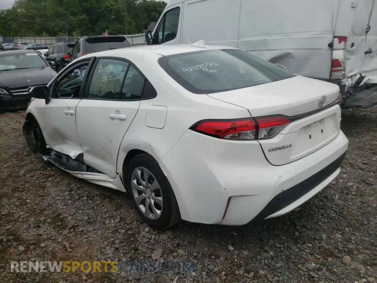 3 fotografías del automóvil dañado 5YFEPMAE3MP232848 TOYOTA COROLLA 2021