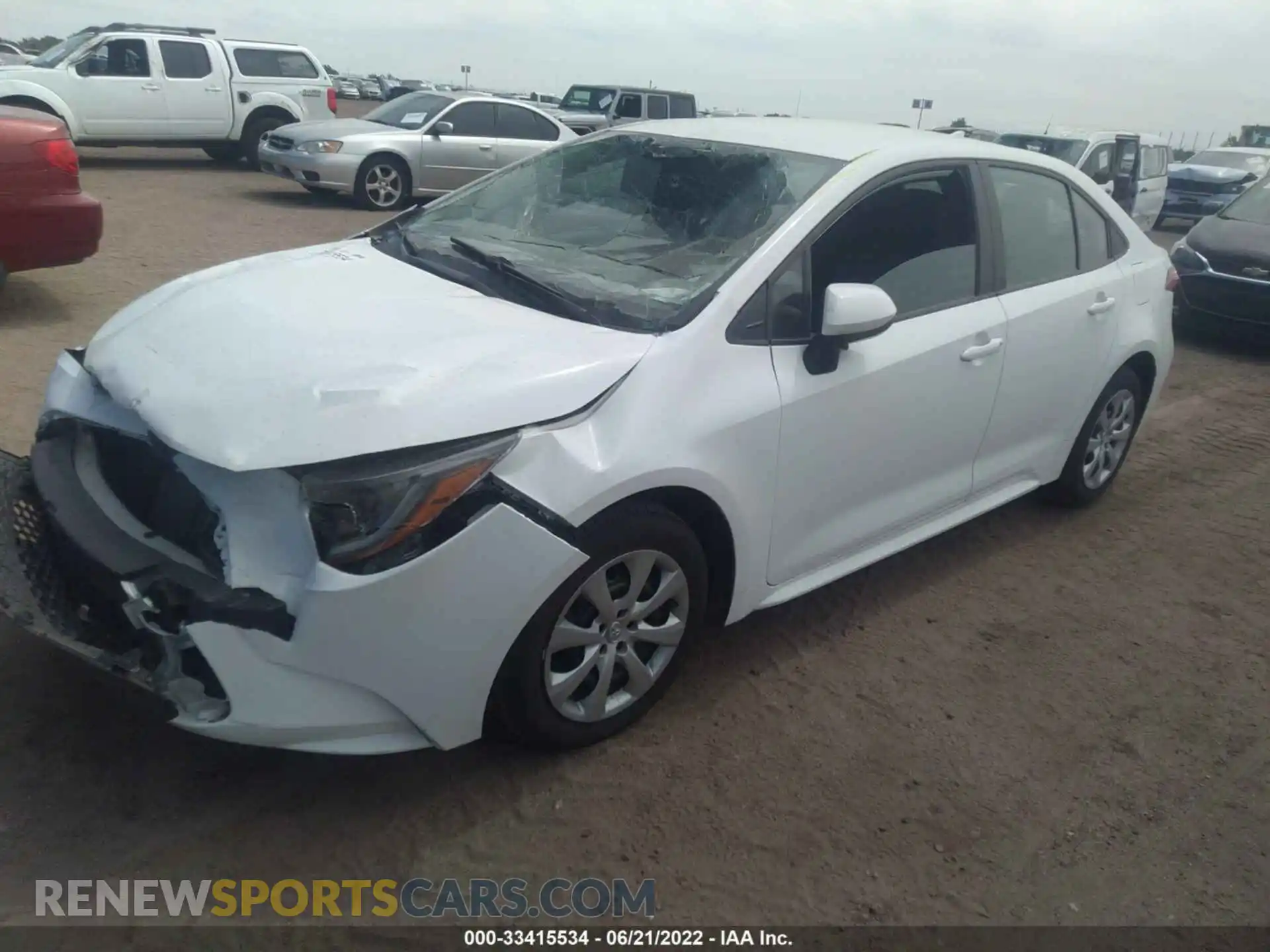 2 fotografías del automóvil dañado 5YFEPMAE4MP191033 TOYOTA COROLLA 2021