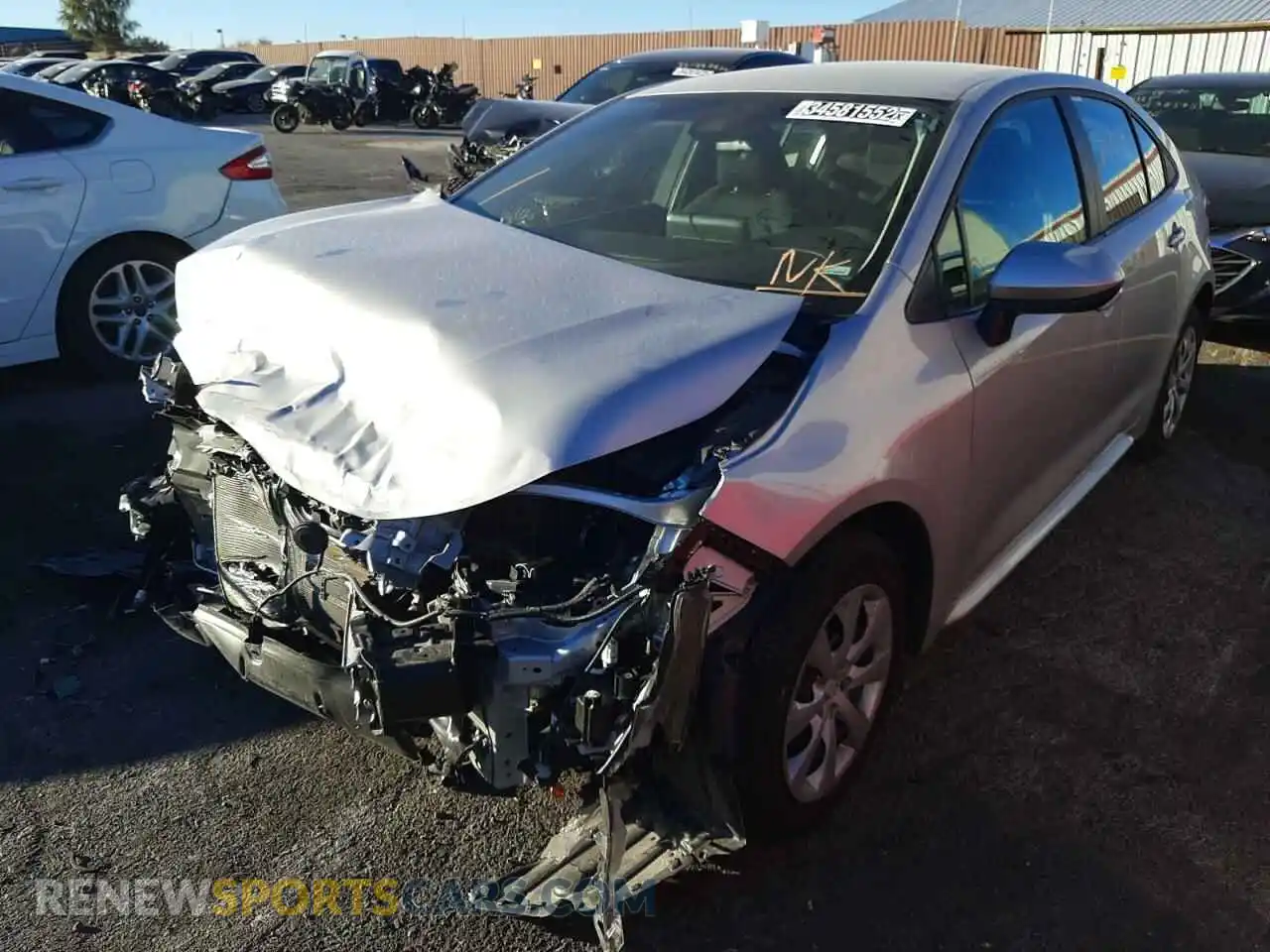 2 Photograph of a damaged car 5YFEPMAE4MP191680 TOYOTA COROLLA 2021