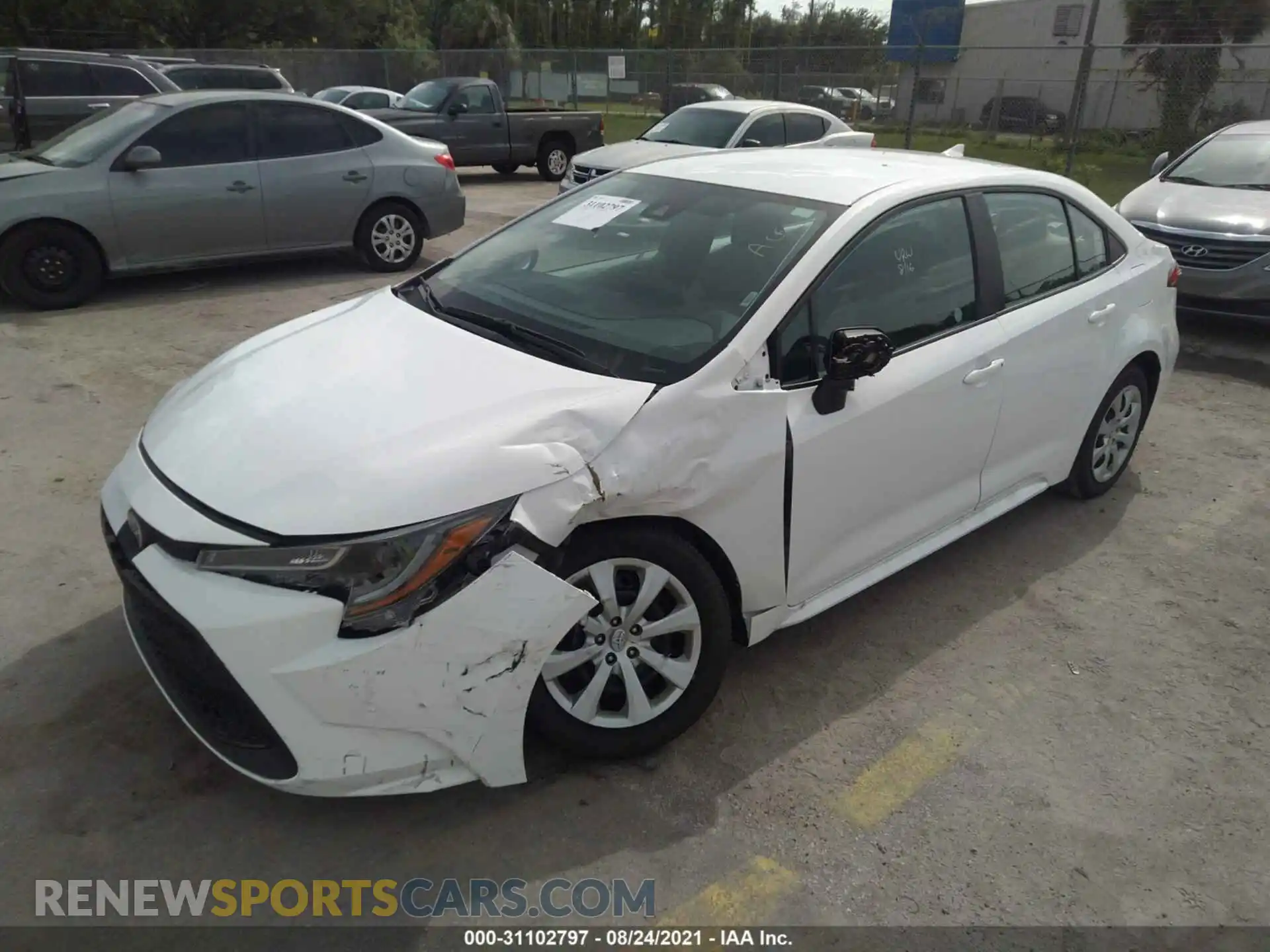 2 Photograph of a damaged car 5YFEPMAE4MP199813 TOYOTA COROLLA 2021