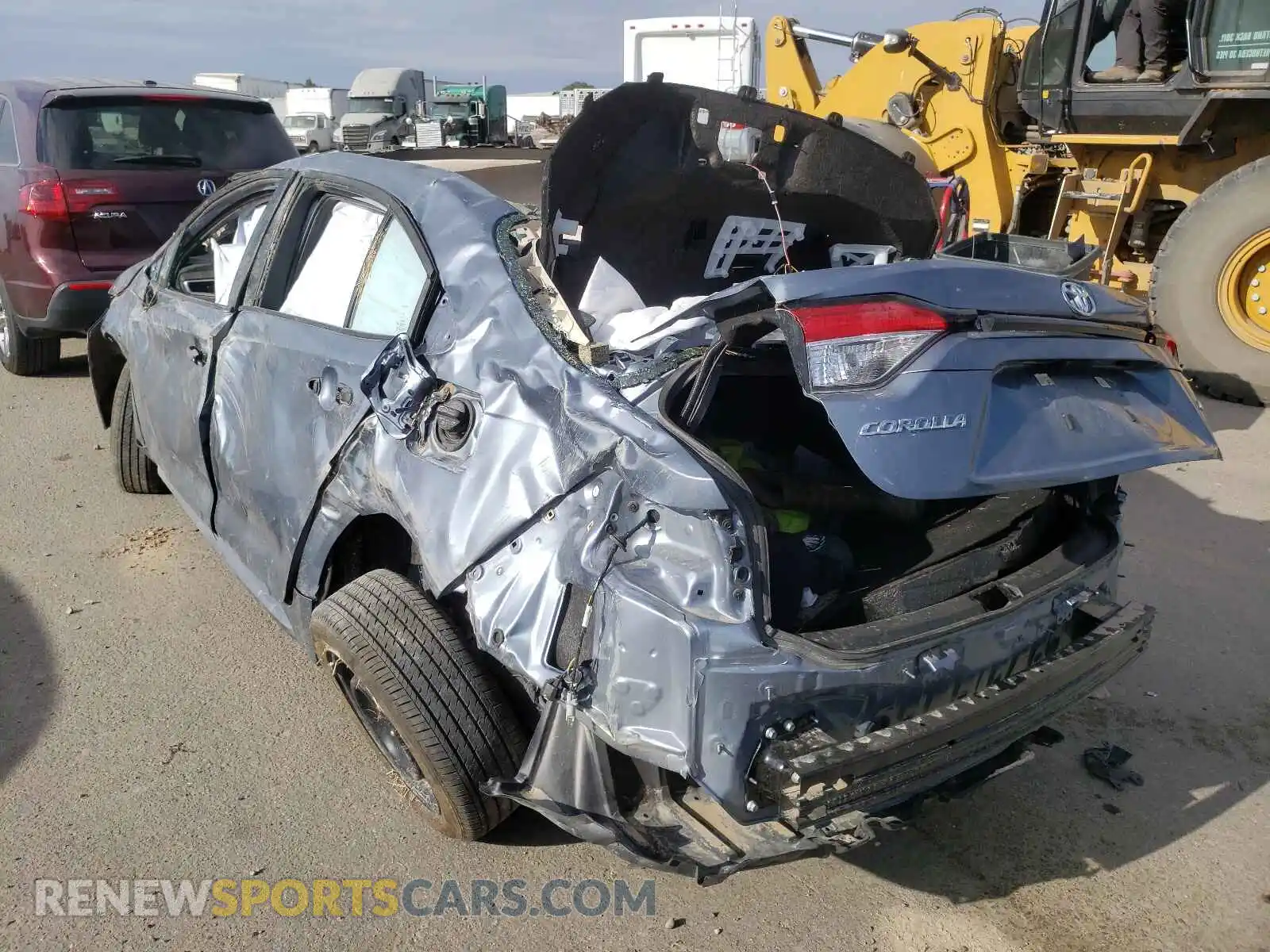 3 fotografías del automóvil dañado 5YFEPMAE6MP189154 TOYOTA COROLLA 2021