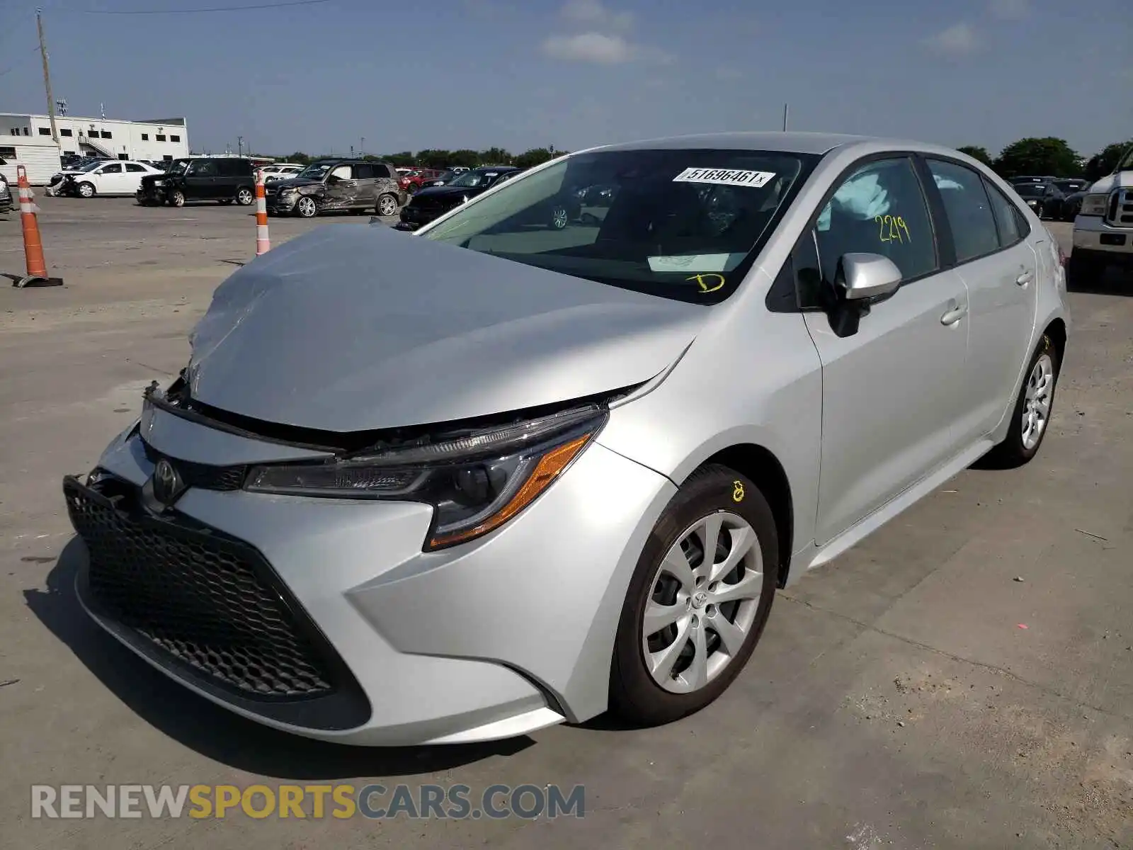 2 Photograph of a damaged car 5YFEPMAE6MP196444 TOYOTA COROLLA 2021