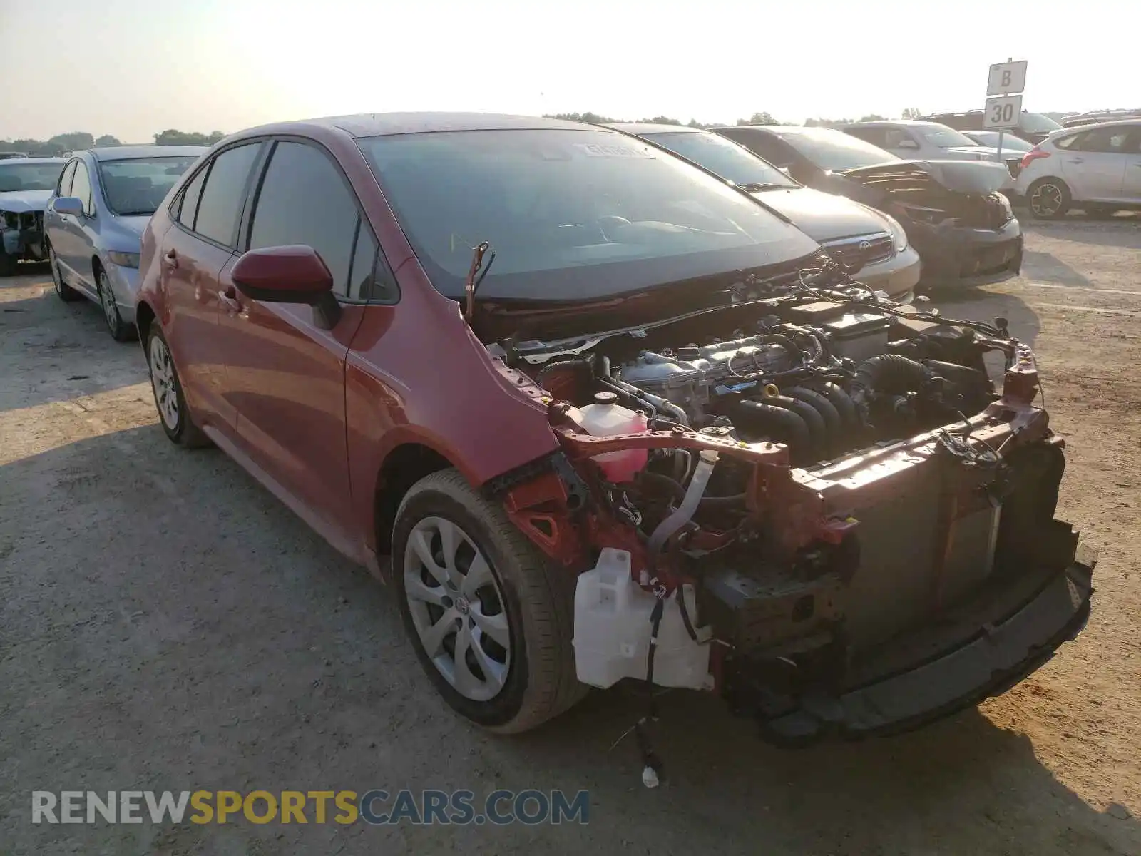 1 Photograph of a damaged car 5YFEPMAE6MP196895 TOYOTA COROLLA 2021