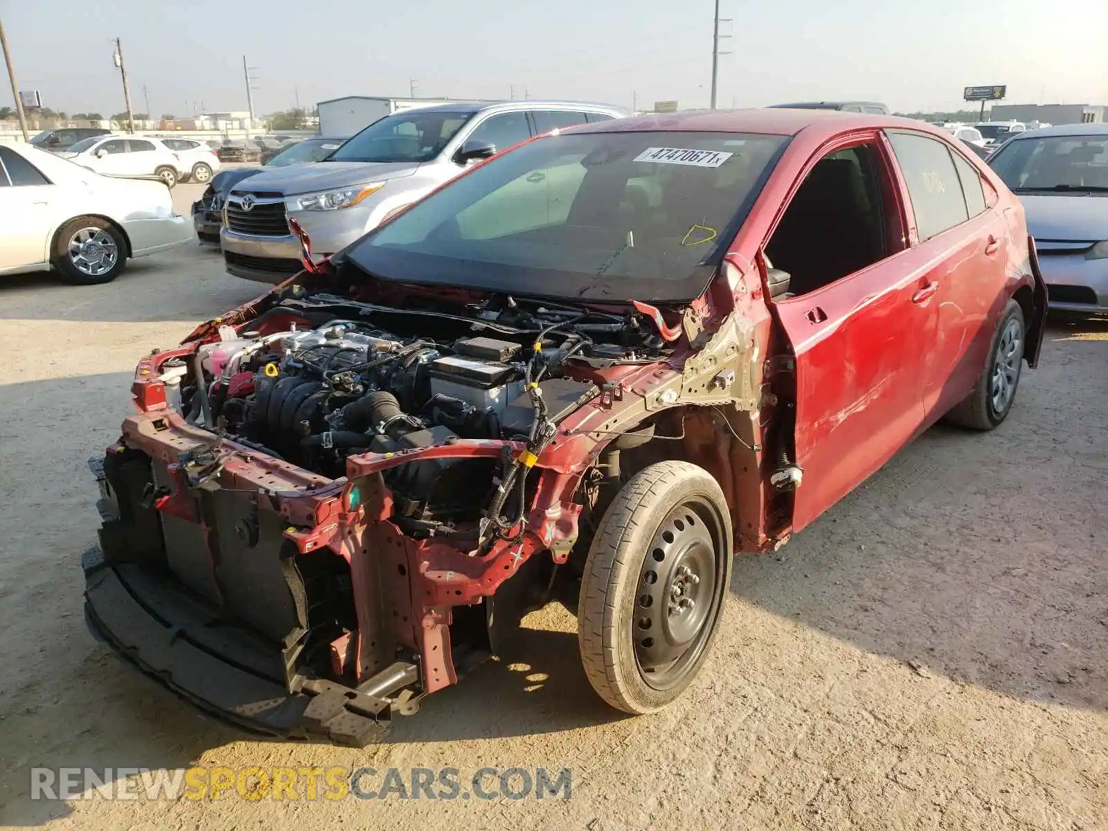 2 Photograph of a damaged car 5YFEPMAE6MP196895 TOYOTA COROLLA 2021