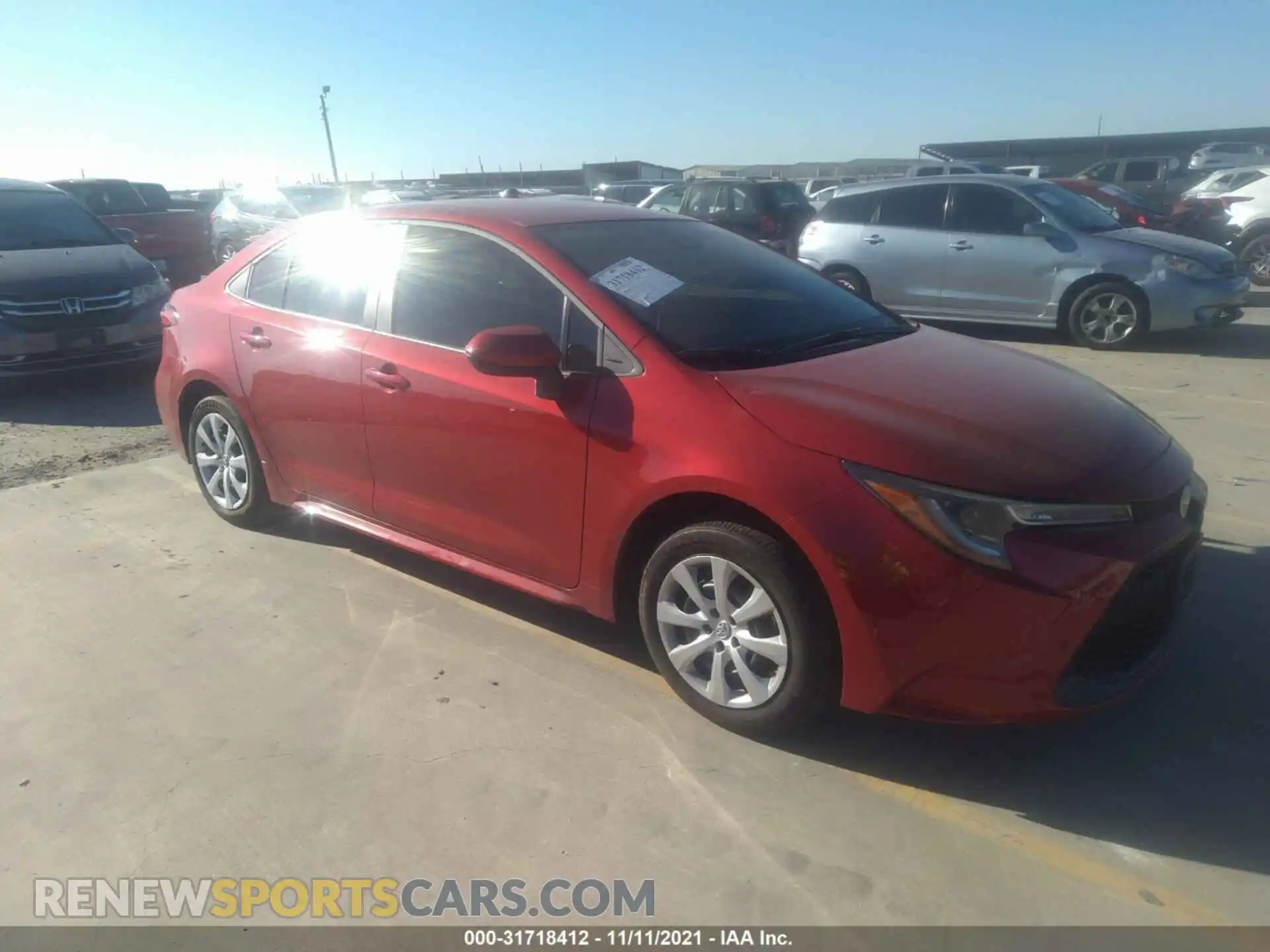 1 fotografías del automóvil dañado 5YFEPMAE6MP256626 TOYOTA COROLLA 2021