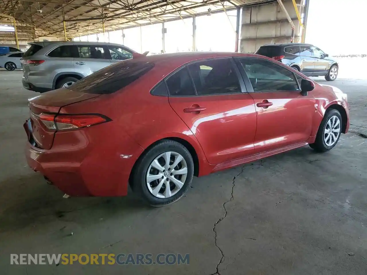 3 fotografías del automóvil dañado 5YFEPMAE7MP215387 TOYOTA COROLLA 2021