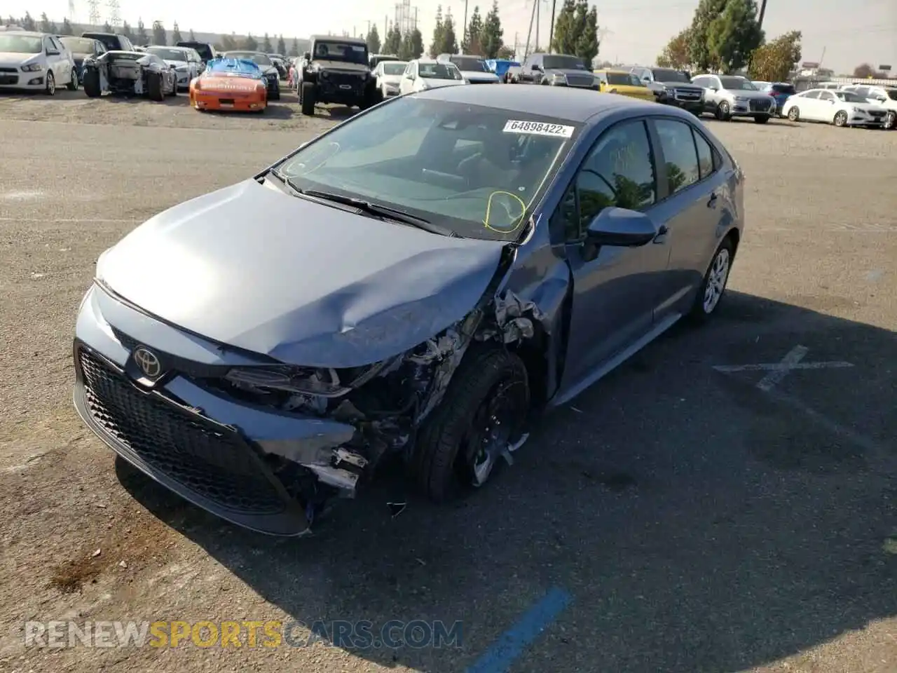2 Photograph of a damaged car 5YFEPMAE8MP191925 TOYOTA COROLLA 2021