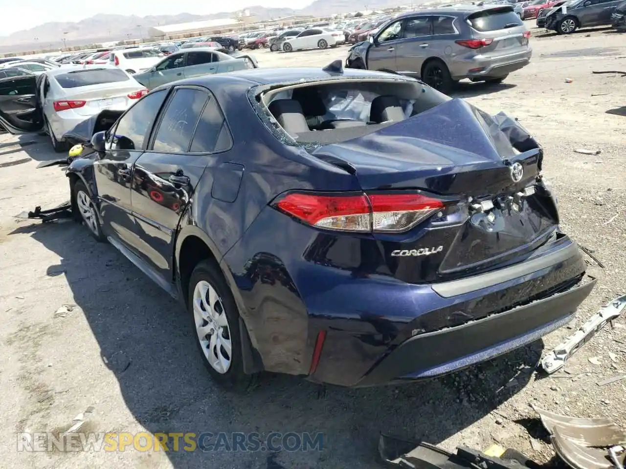 3 fotografías del automóvil dañado 5YFEPMAEXMP264907 TOYOTA COROLLA 2021