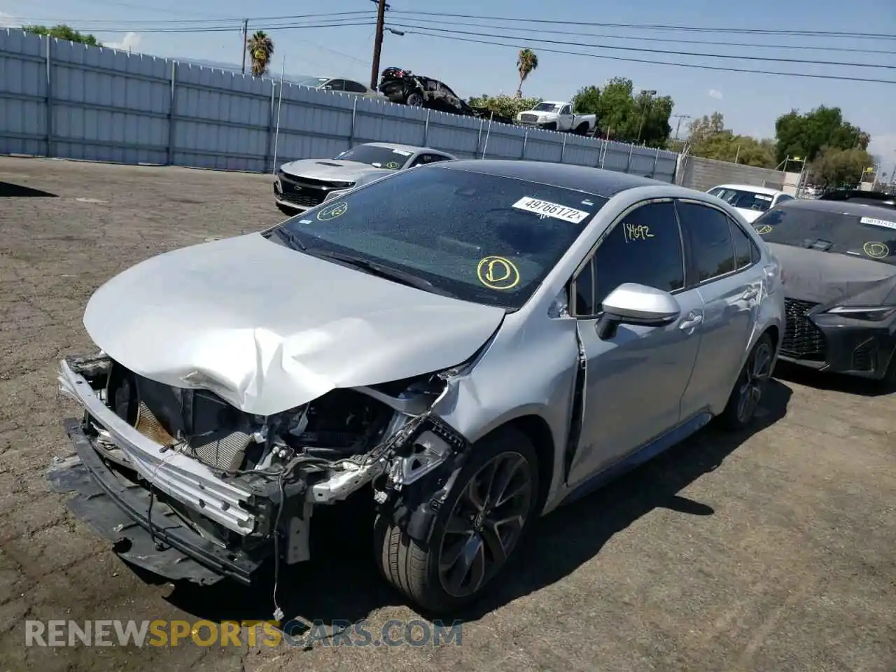 2 Photograph of a damaged car 5YFS4MCE3MP079977 TOYOTA COROLLA 2021
