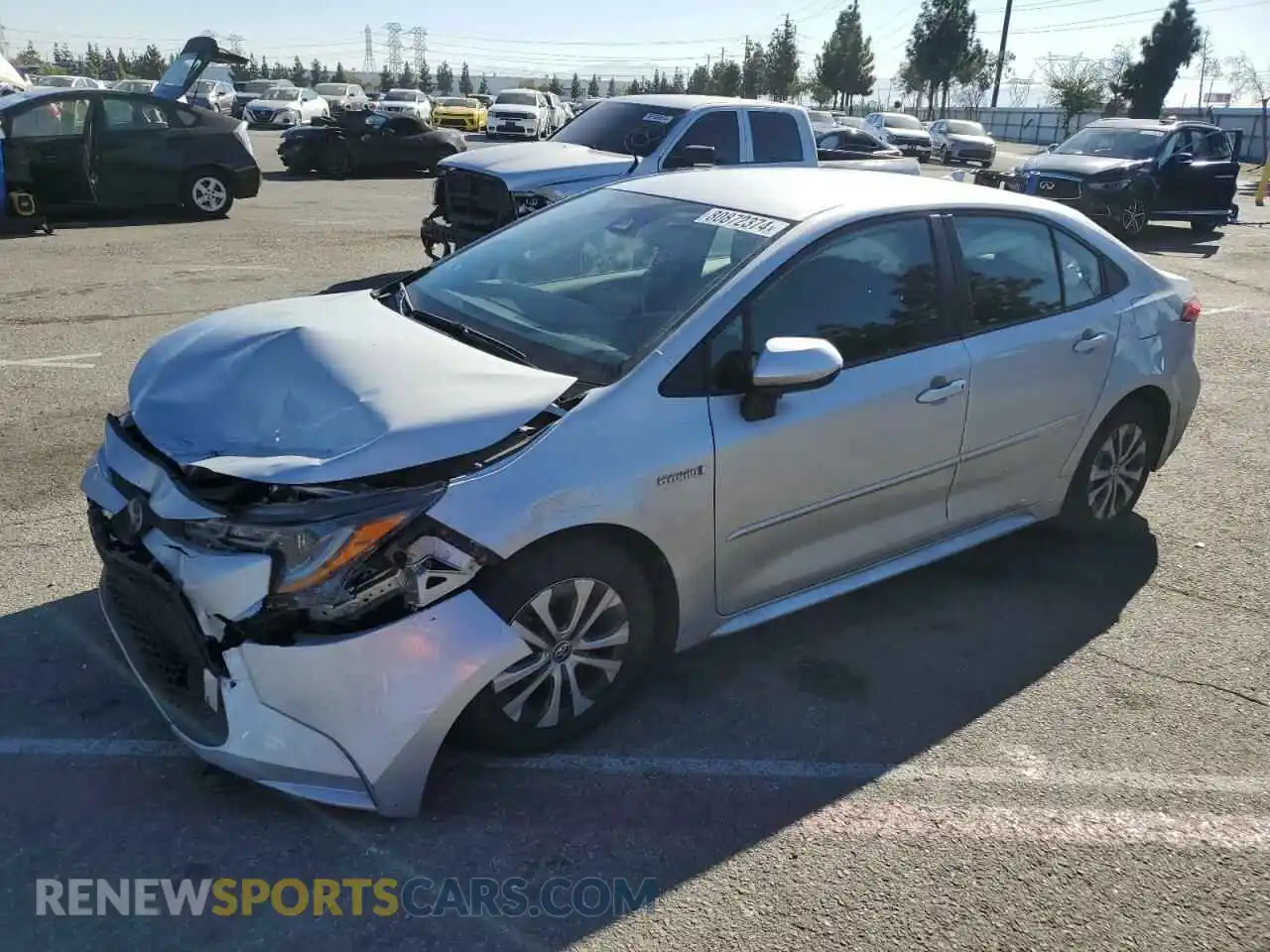 1 Photograph of a damaged car JTDEAMDE0MJ023357 TOYOTA COROLLA 2021