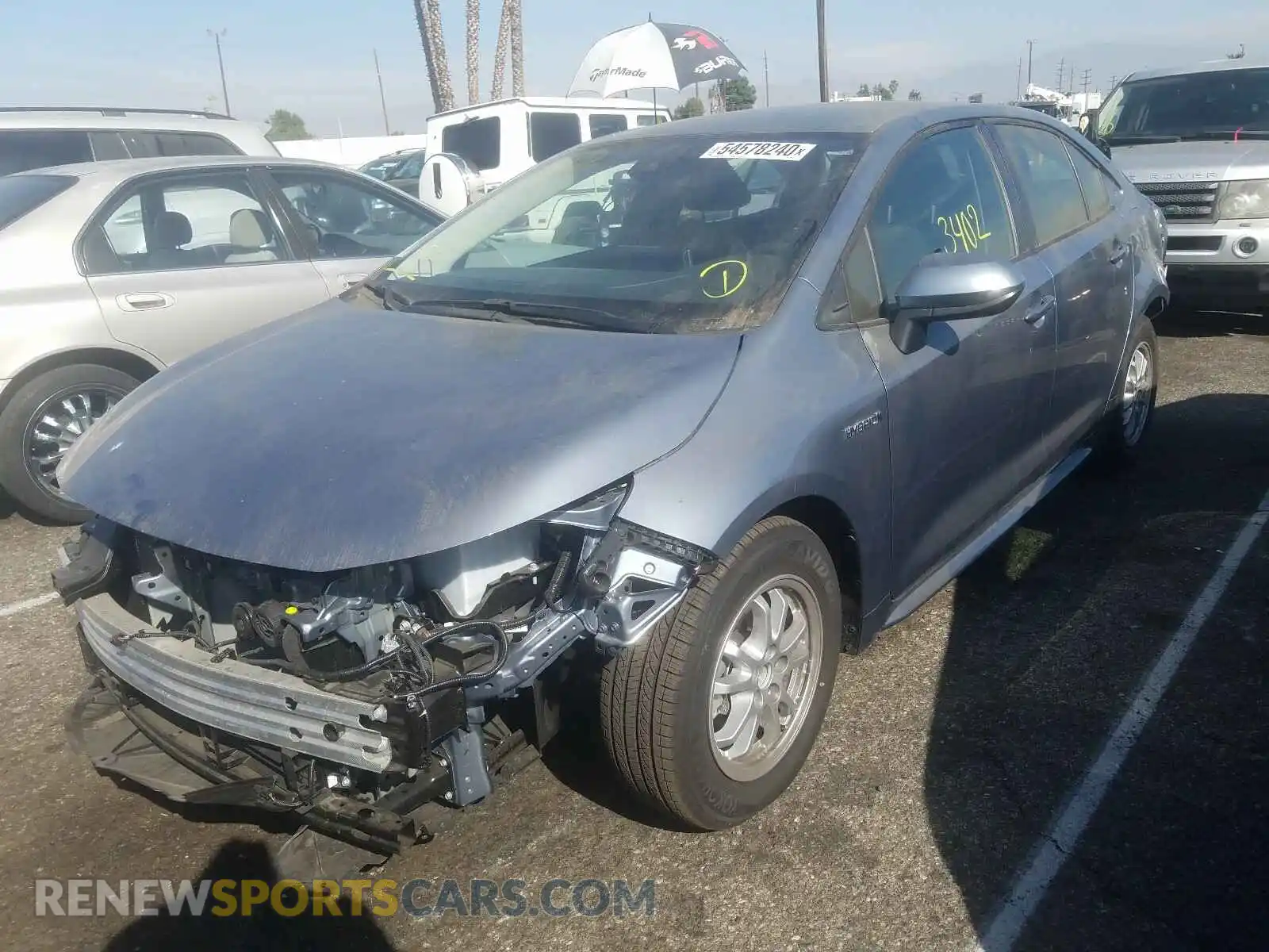2 Photograph of a damaged car JTDEAMDE2MJ000307 TOYOTA COROLLA 2021