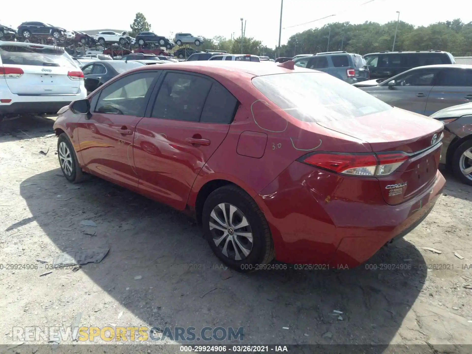 3 Photograph of a damaged car JTDEAMDE2MJ008794 TOYOTA COROLLA 2021
