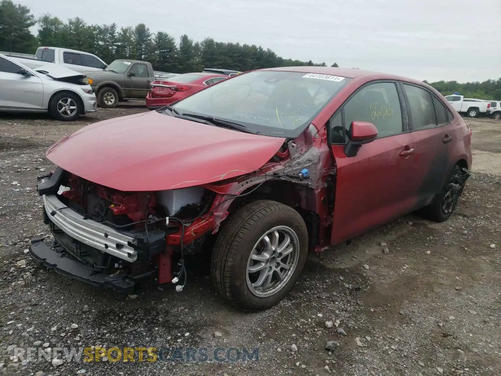 2 Photograph of a damaged car JTDEAMDE2MJ014398 TOYOTA COROLLA 2021