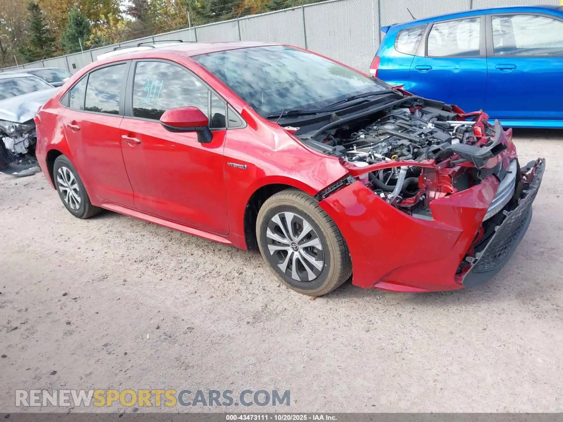 1 Photograph of a damaged car JTDEAMDE2MJ020170 TOYOTA COROLLA 2021